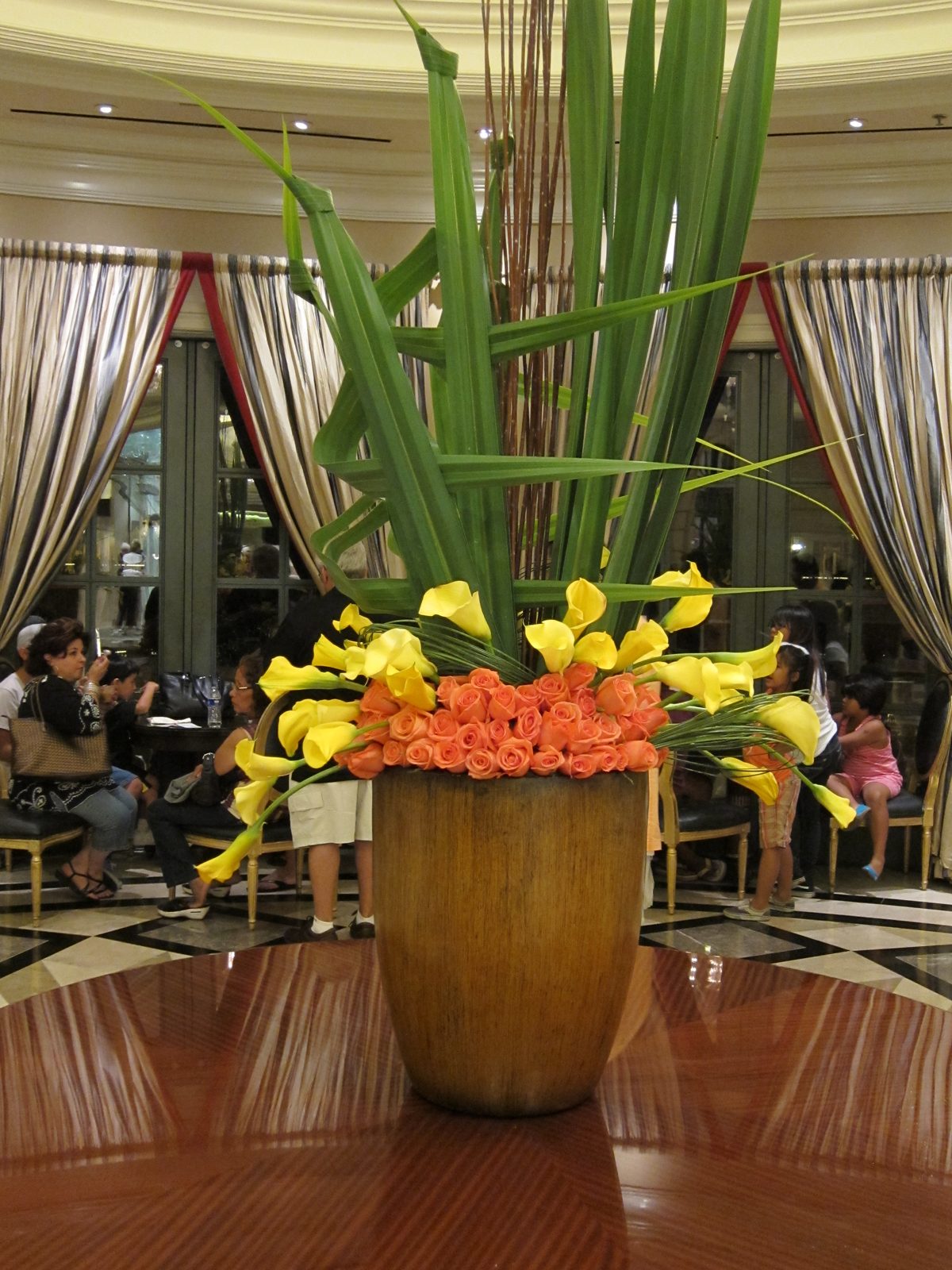 Another example of the extravagant flower arrangements that were everywhere.