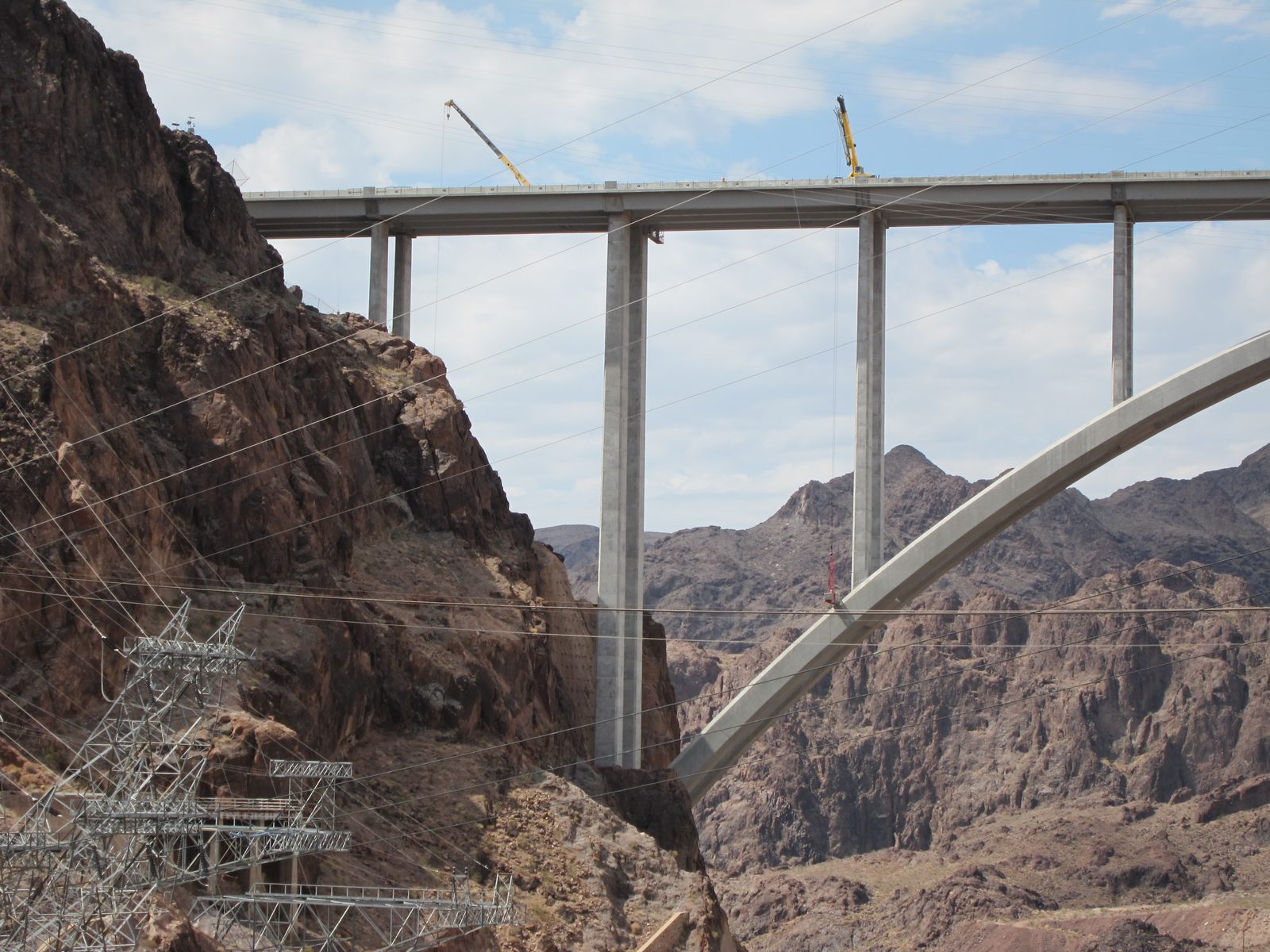 The AZ side of the new bridge.  The current road over the dam will end in a circle; people can...