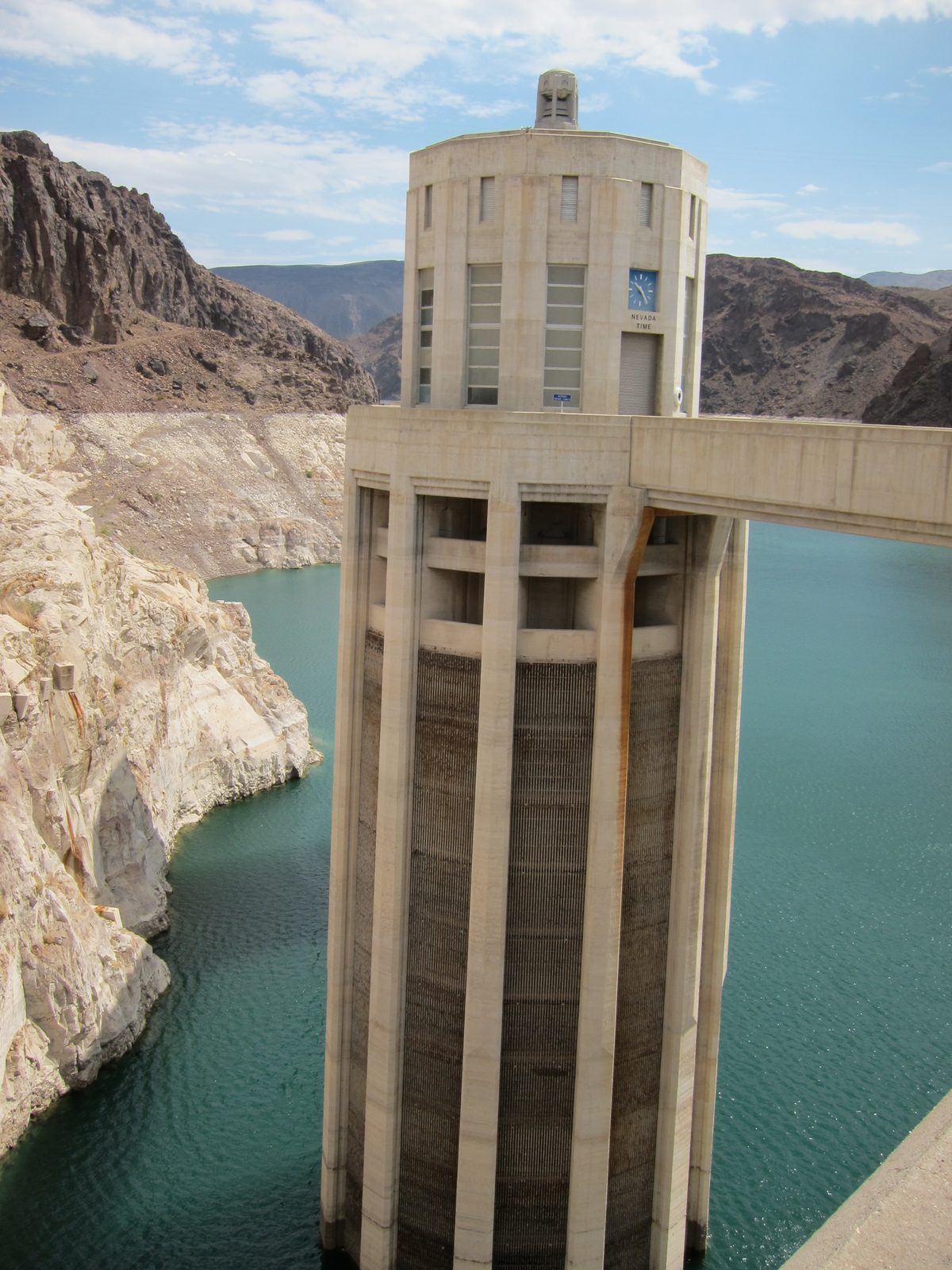Another view of an intake tower.  Lake Mead is quite low at the moment.  There are two intakes,...