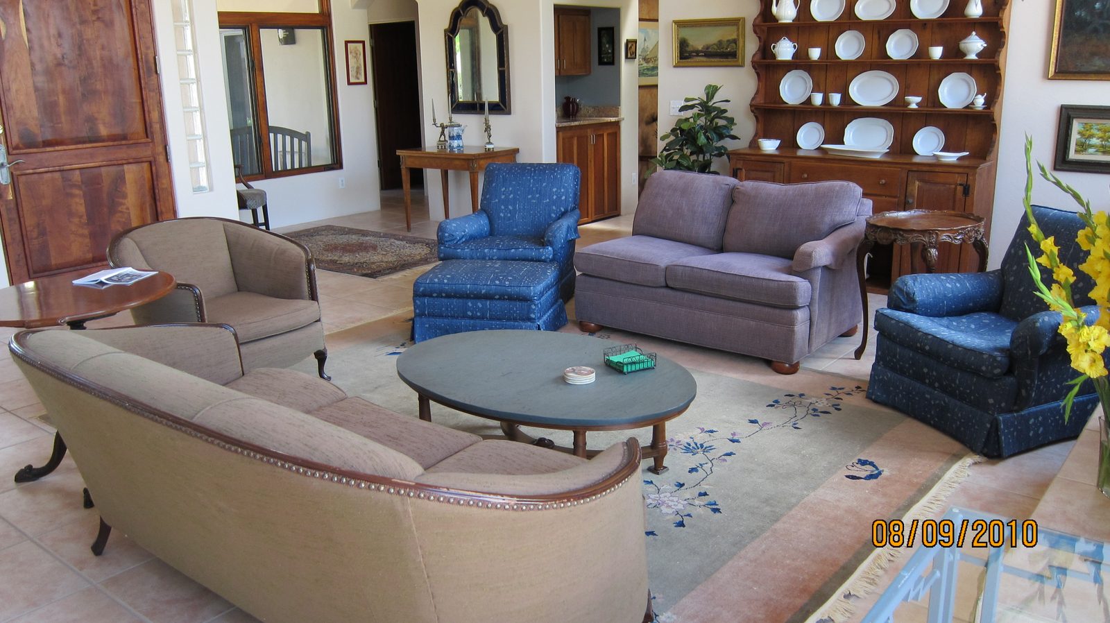 Sectional (purple) is place holder for loveseat in print fabric