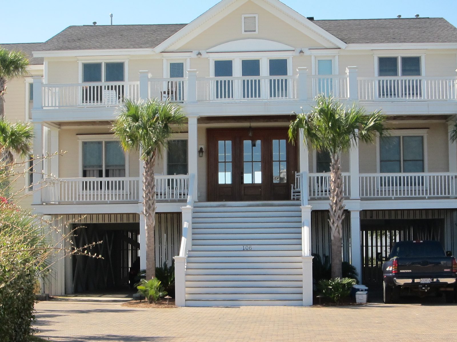 The beach house rented by Heather and Jim for the weekend, complete with chefs and bedrooms for...