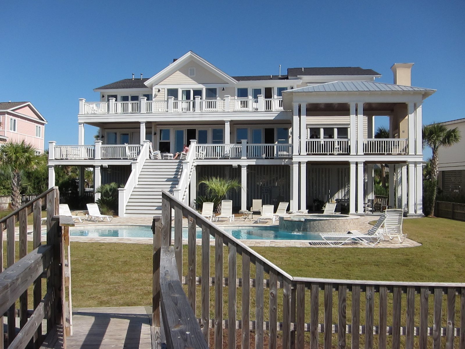 View of the party house from the ocean side