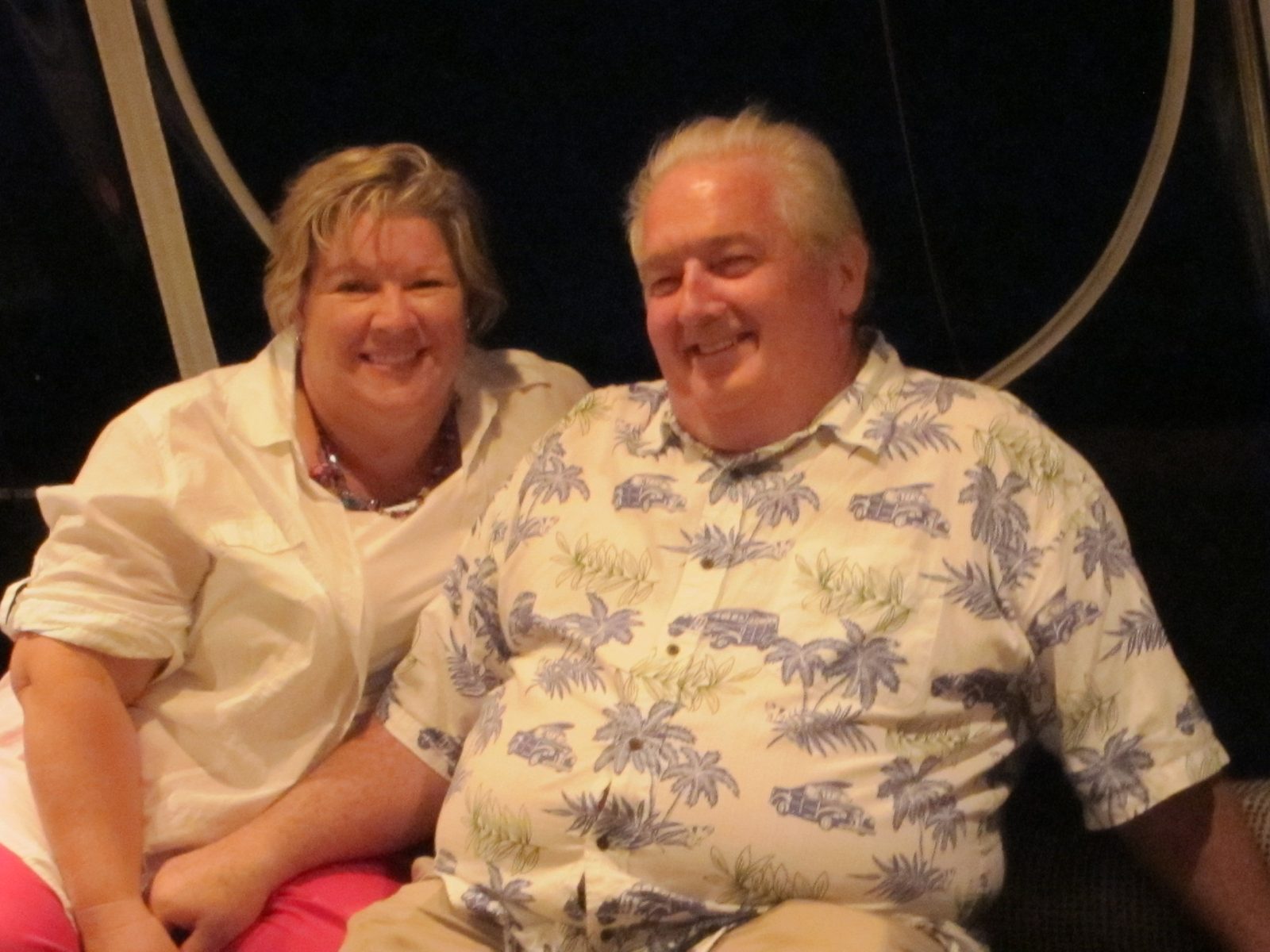 Jim and Heather taking a well deserved break at the end of a great cruise / dinner.  Lobster and...