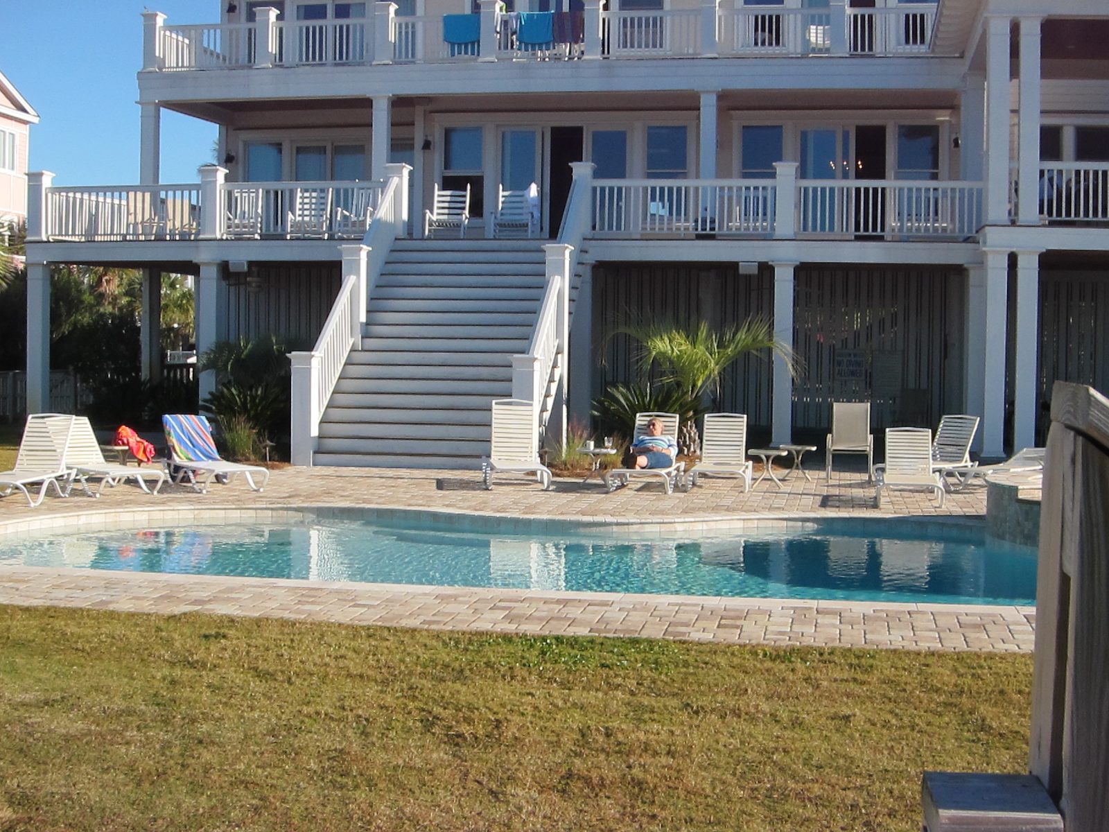 View of the Main house from the pool ... and that's Meg just off center
