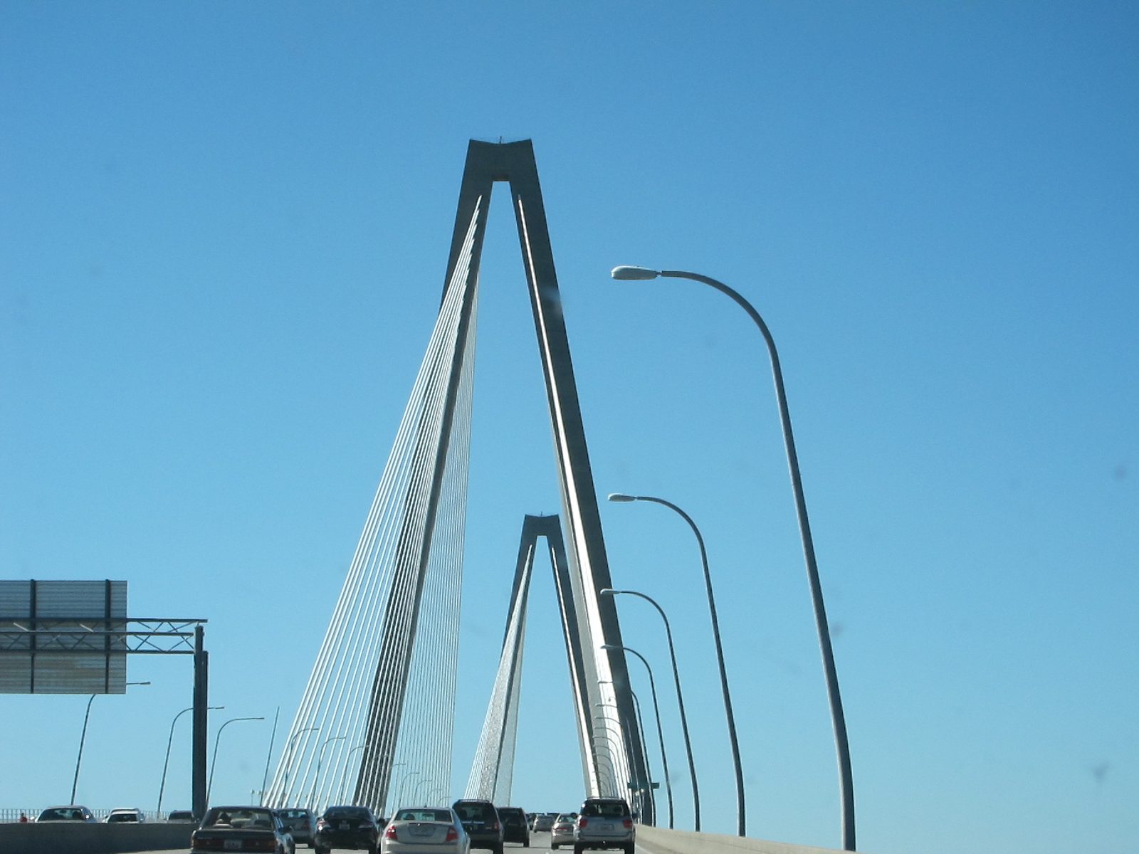 Sparkly US 17 bridge into Charleston