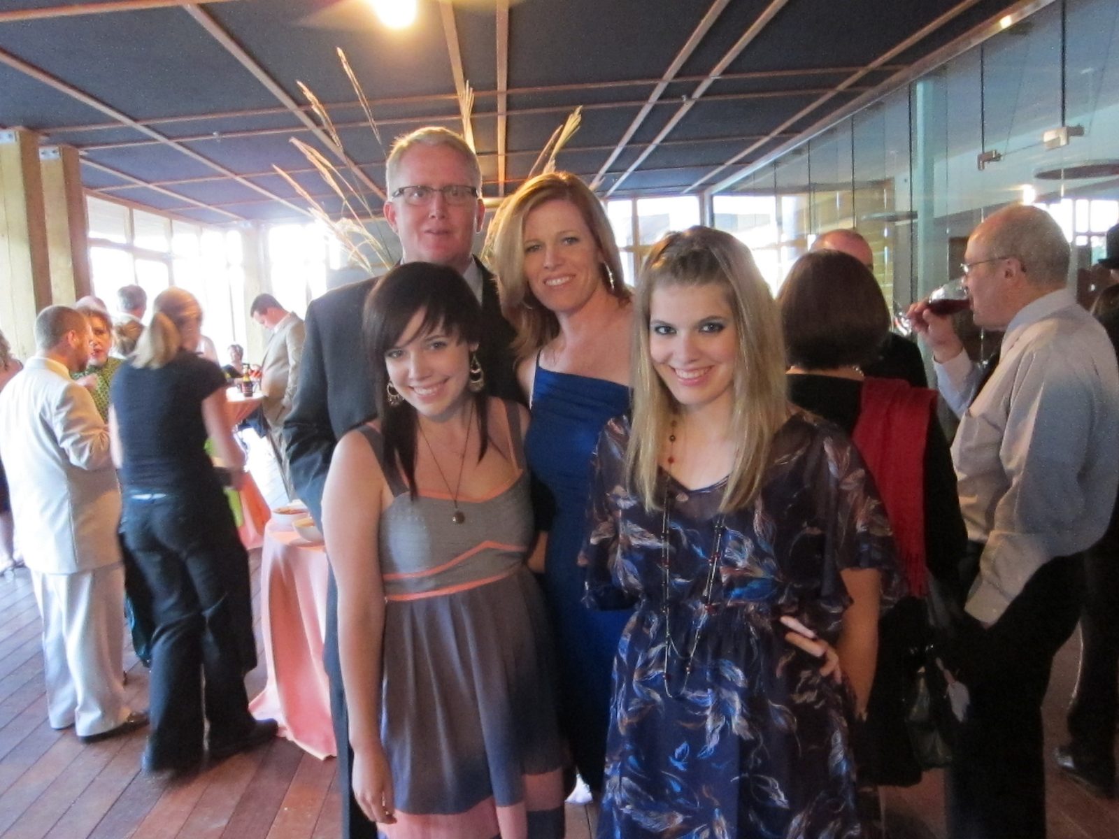 Brother Jonathan Dew posing with Holly and her daughters, Ariel (19)on left and Amelia (16)on right.