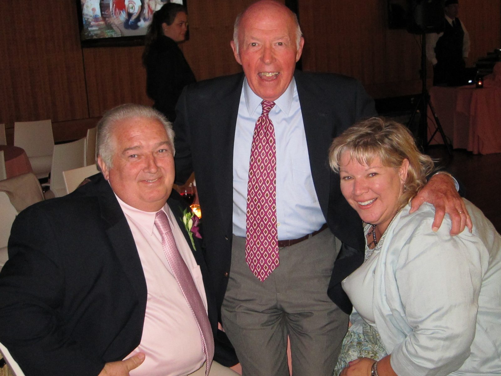Peter celebrating with Jim and Heather