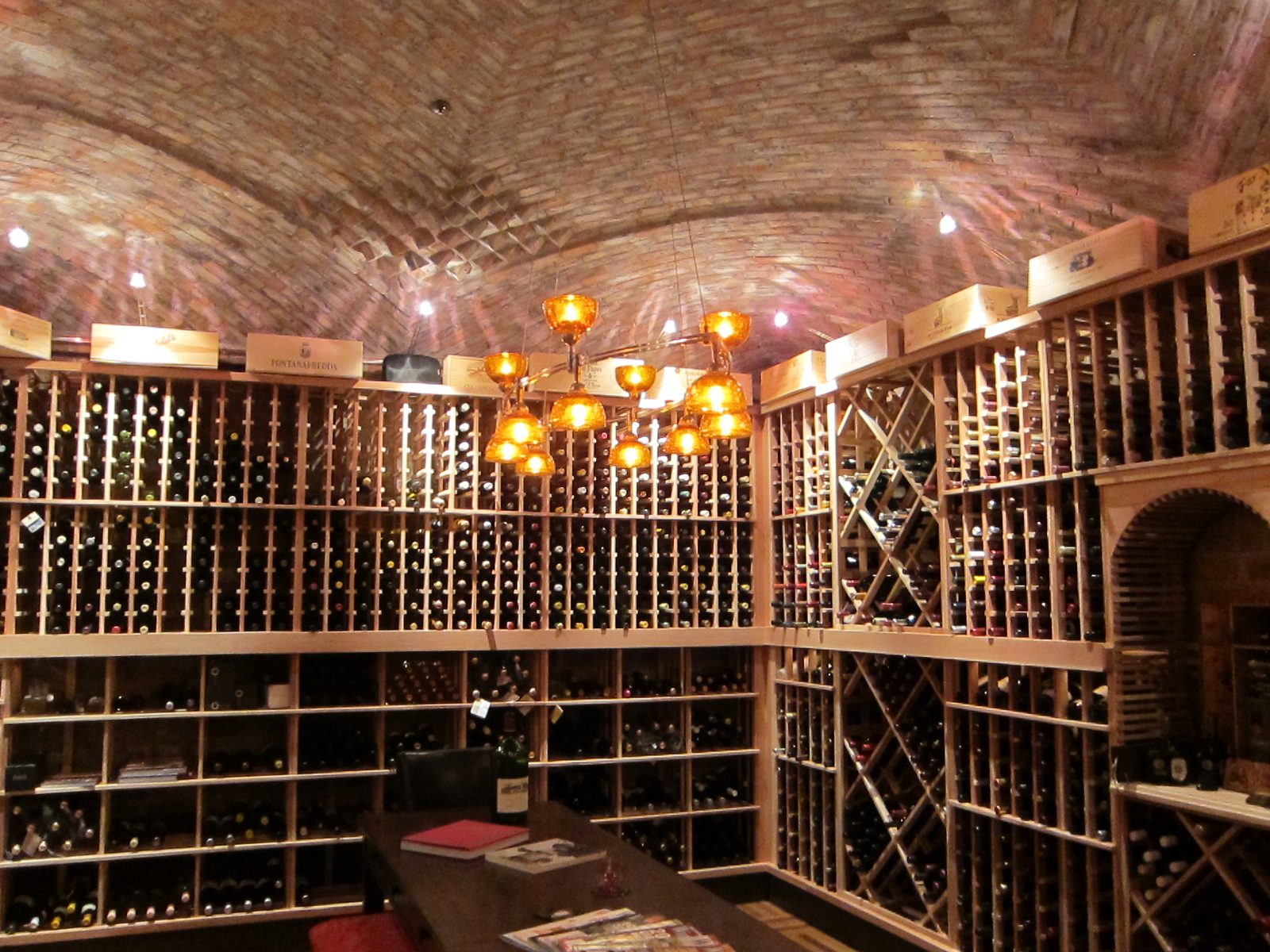Wine cellar in LIH ... ceiling was built up from the corners by an "old world" brick mason. ...