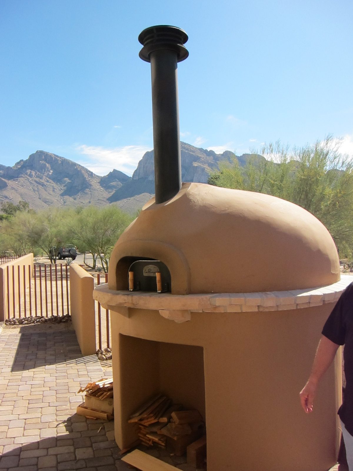 The whole view of the pizza and bread oven.  The pool would be the left front corner of this picture.