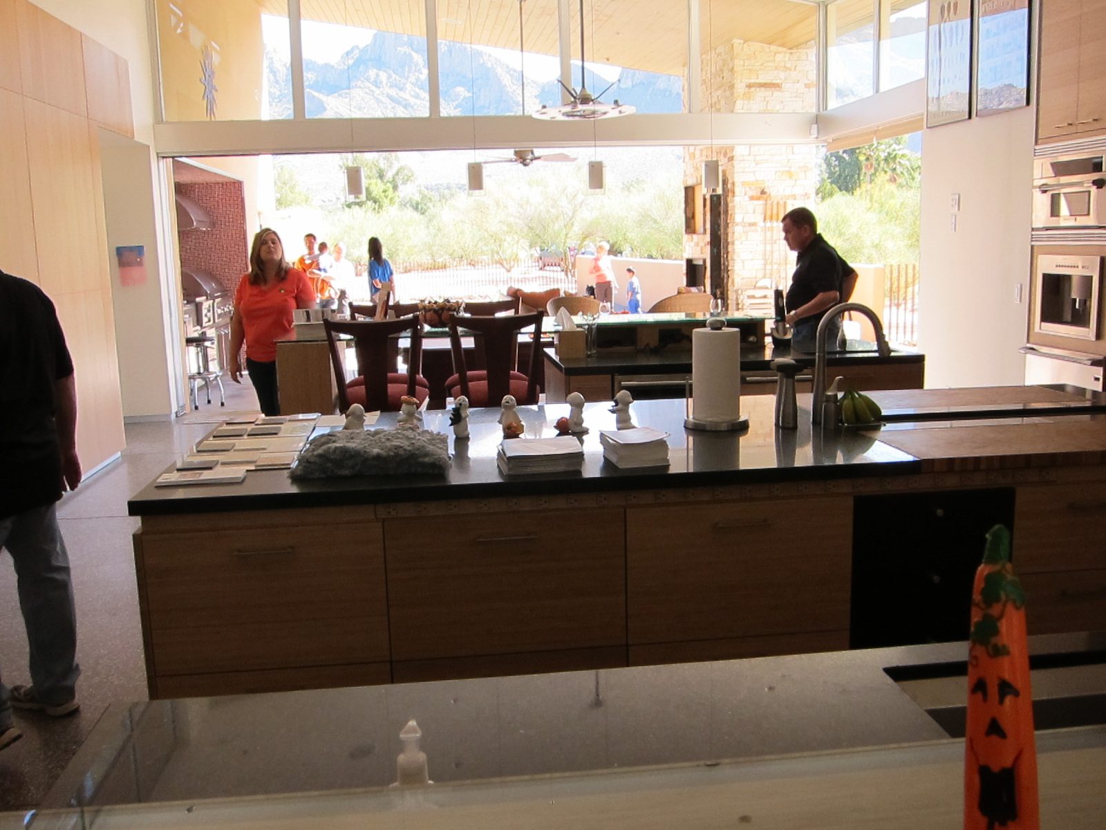 Better view of prep counter and trough sink.  Kitchen opens to outdoor kitchen (far left corner...
