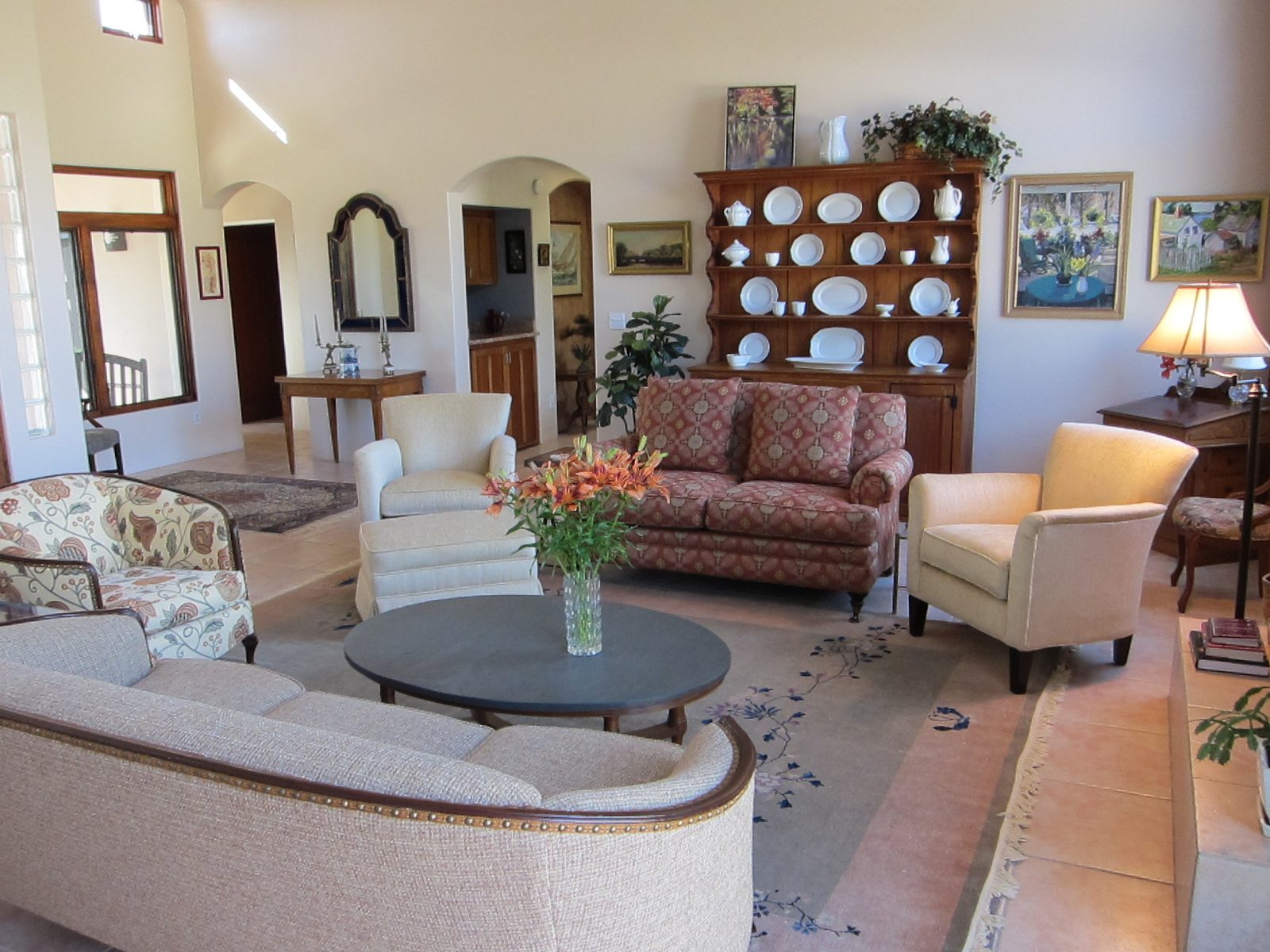 The cream chairs from Crate and Barrel have arrived and round out the LR seating area.