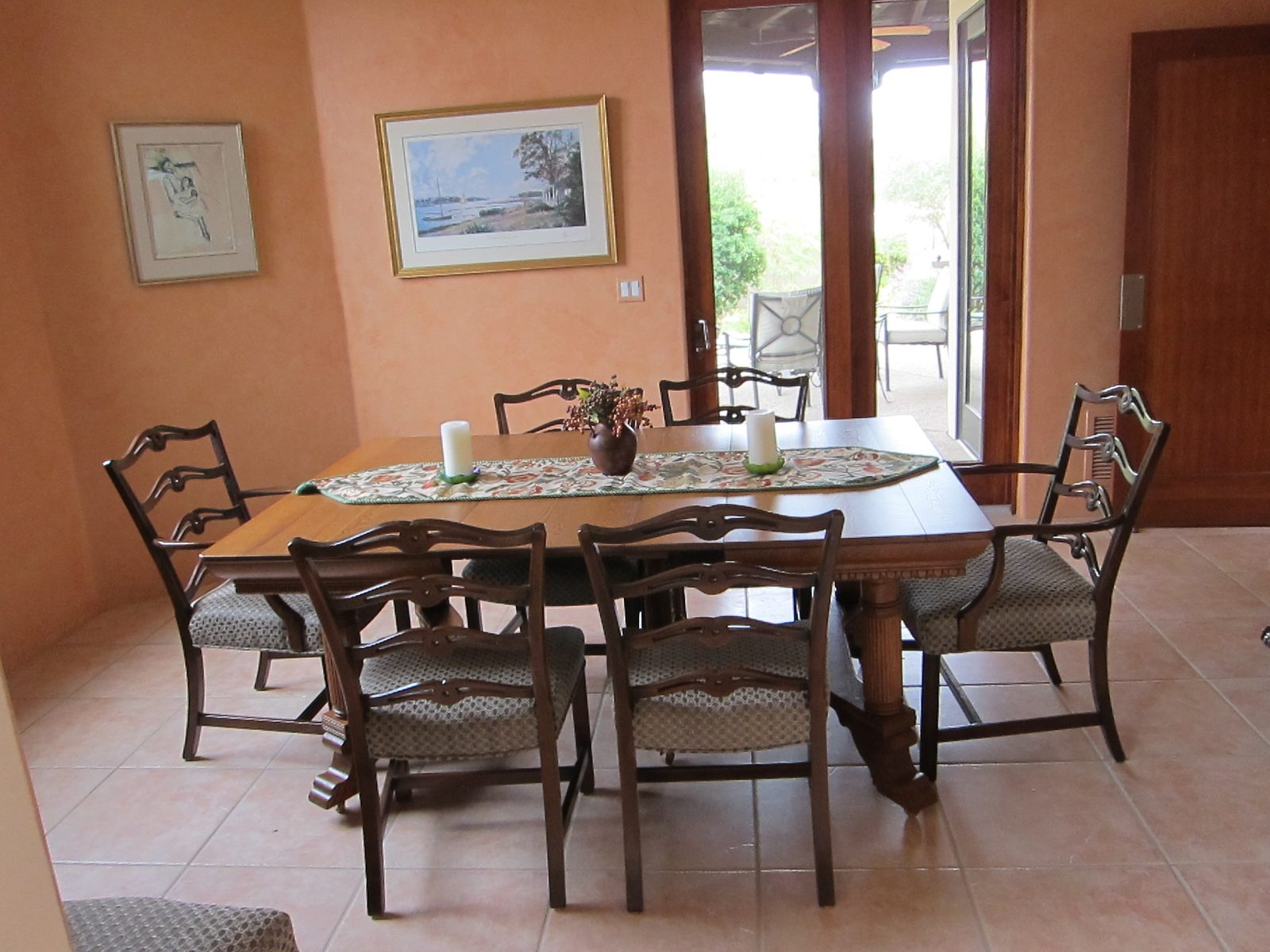 Looking beyond to see the sun-drenched patio.