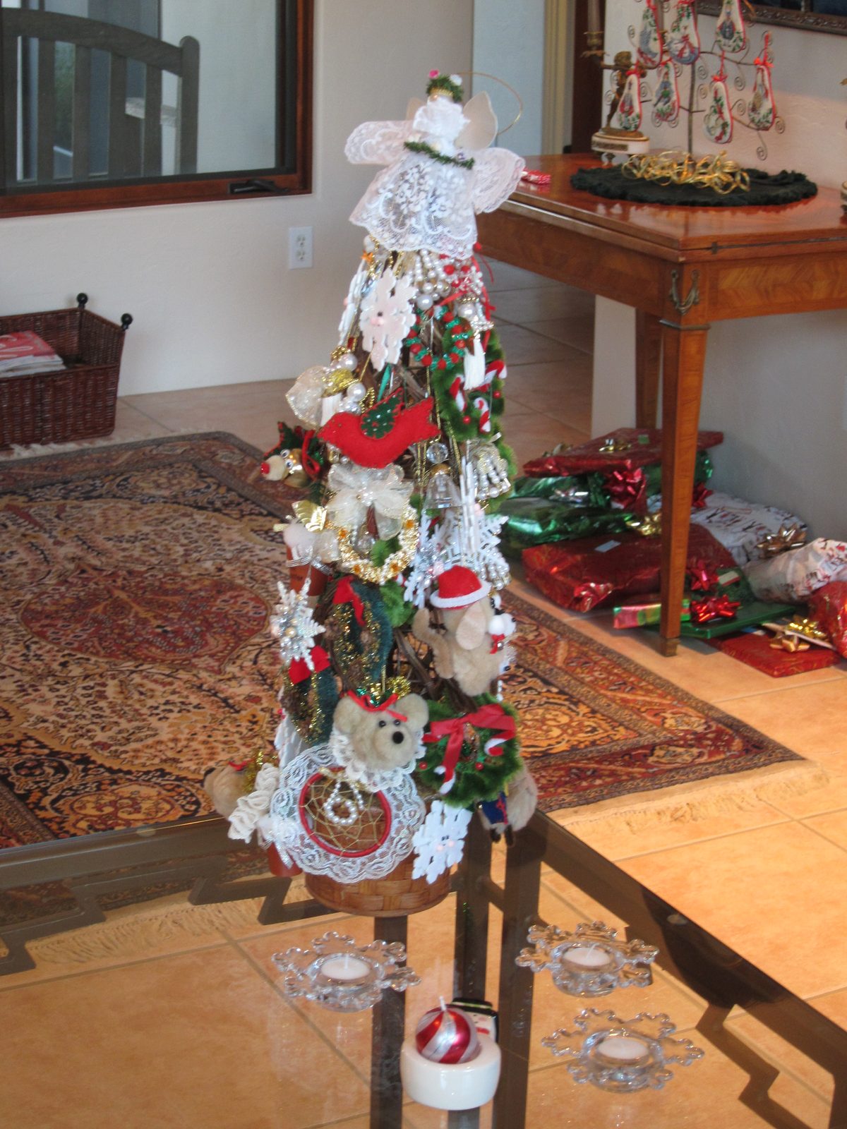 The Twig tree with all the hand made ornaments from kits
