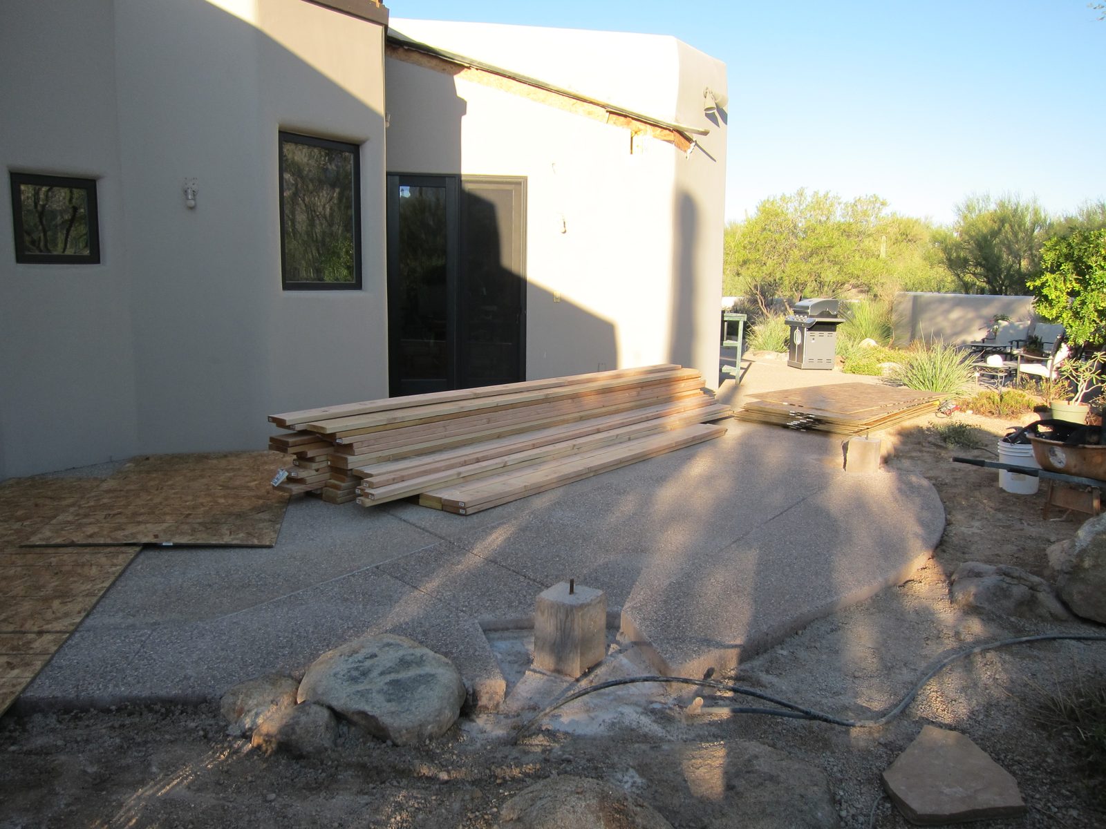 Delivery of roofing materials.