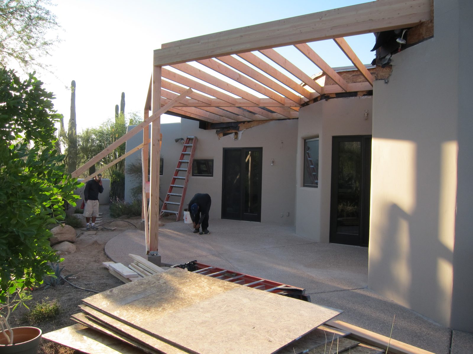 The framers arrive and get to work quickly