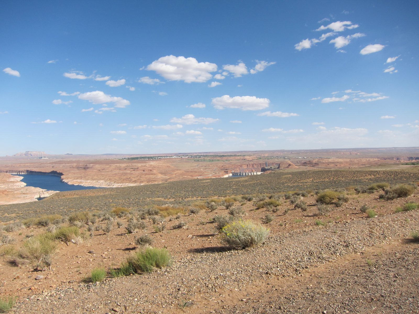 About 10 miles into Utah, looking at Lake Powell