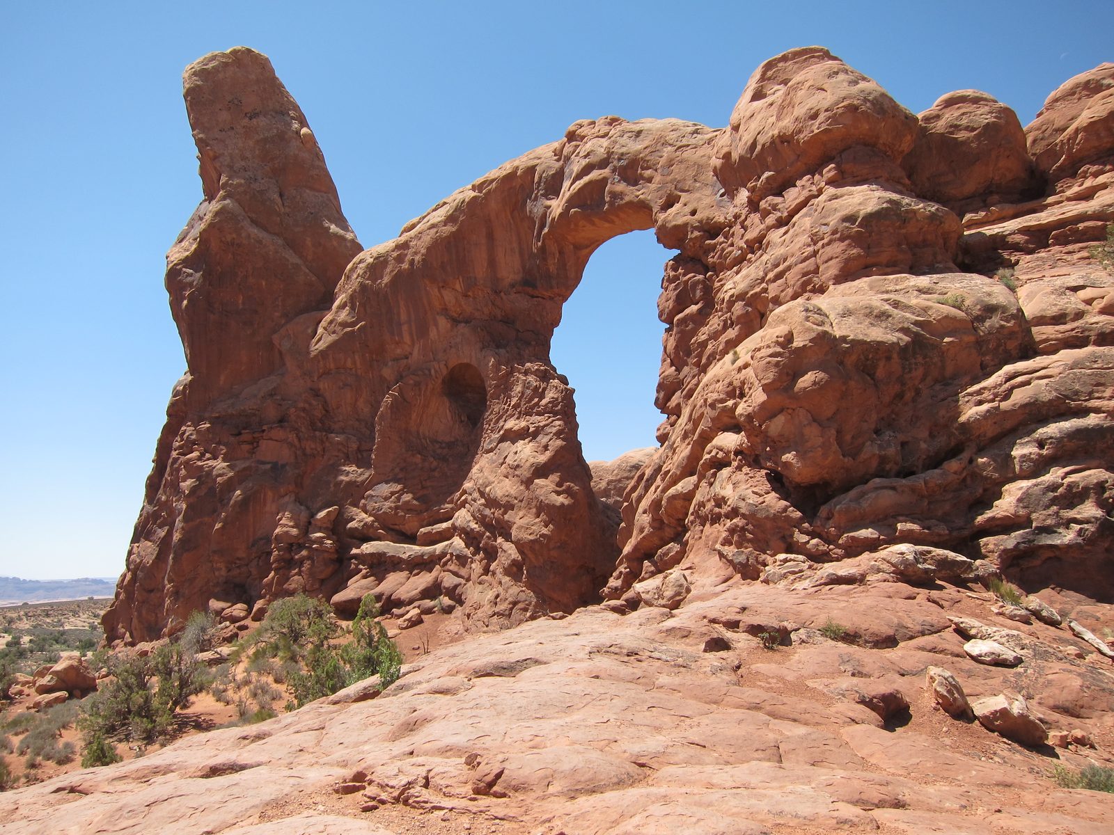Looking back at south window arch