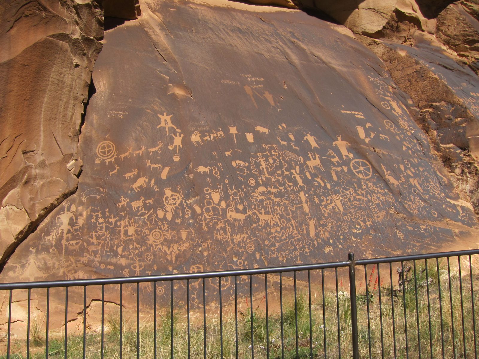 This is Newspaper Rock on the road into the Needles section of Canyonlands, and very near the...
