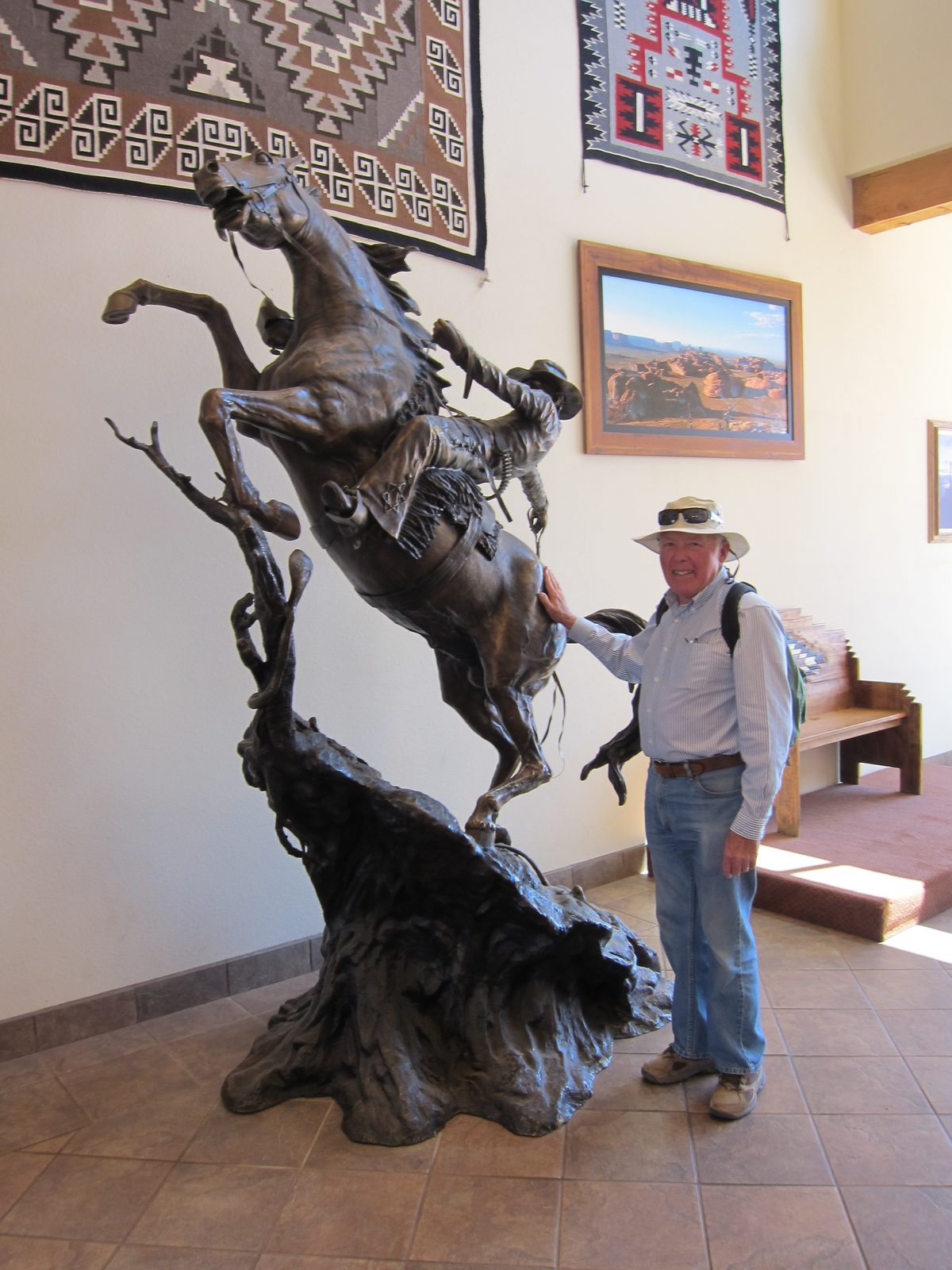 Peter checking out the horse