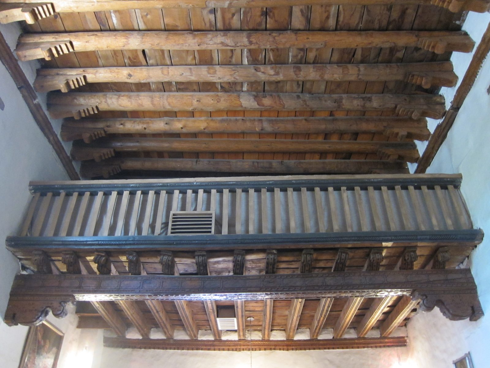 Church ceiling very similar to the one at the Taos pueblo where I didn't take picture