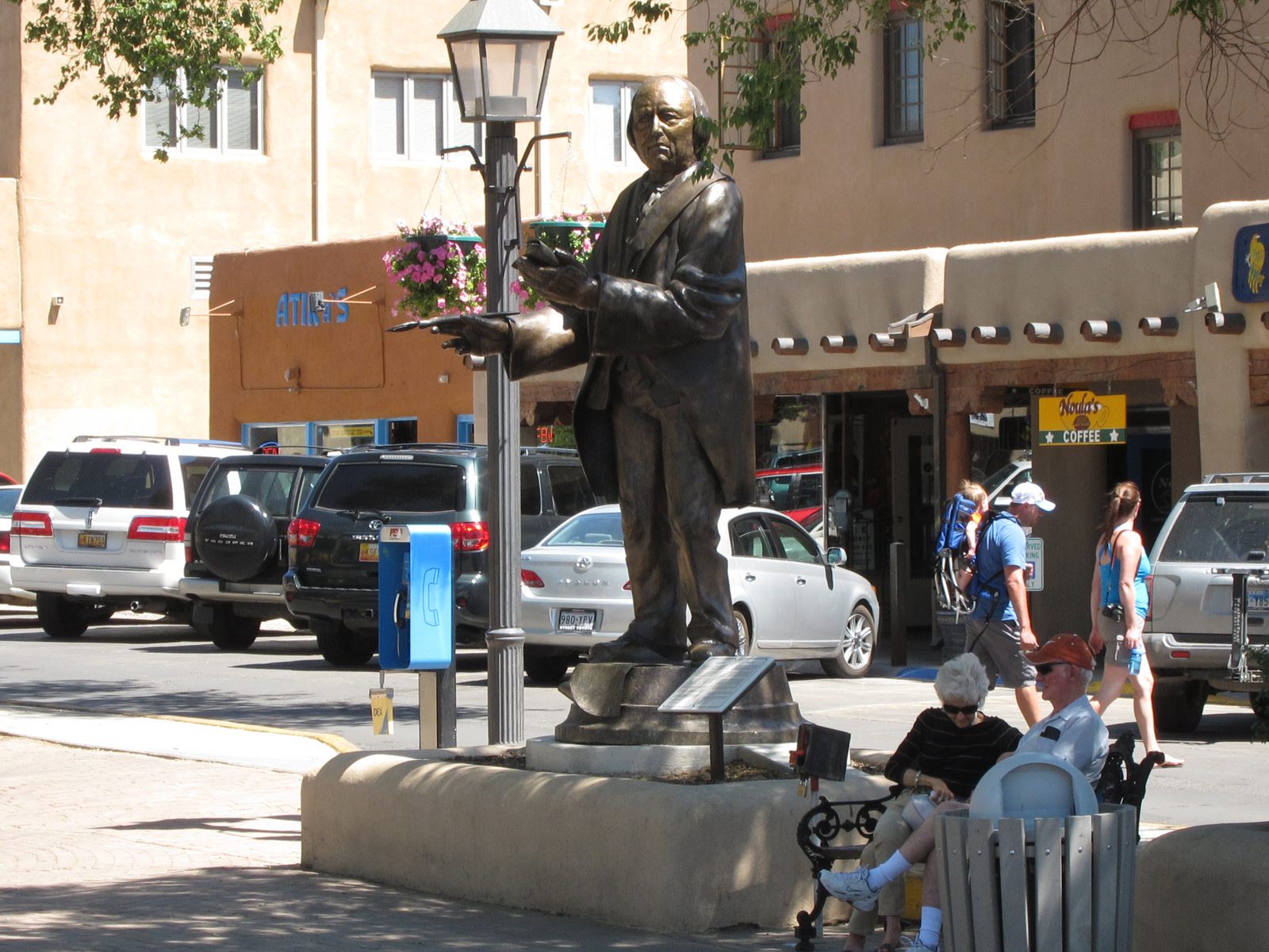 A statue of Padre Martinez (1793-1867) in the Taos Plaza.  He appears as a character in Willa...