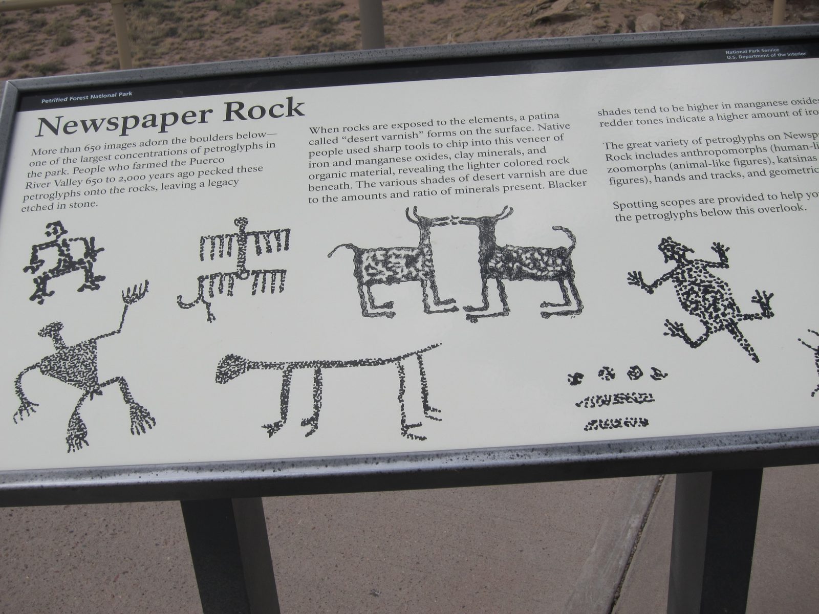 Supposedly there were such pictographs on the rock below this sign ... but nothing compared to...