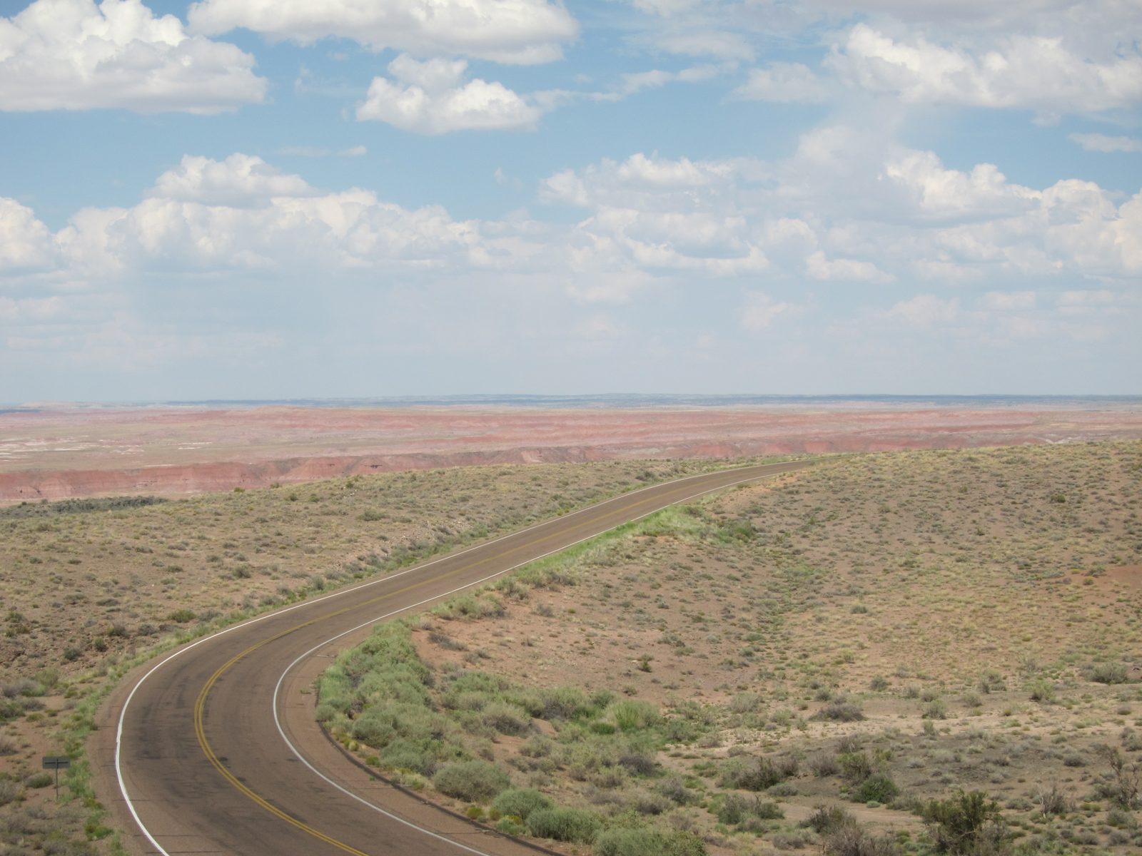 Road taking off for the Painted Desert.