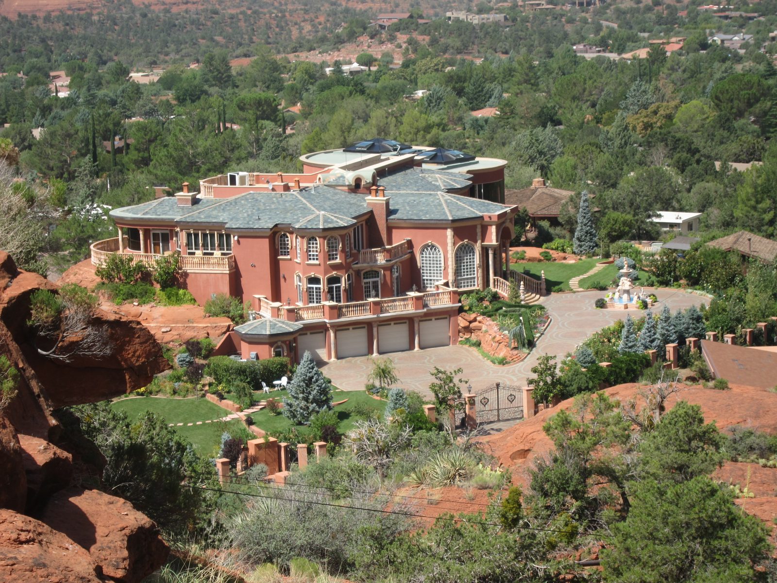 Off the mountain and up to the Church of the Holy Cross, that sits on a bluff overlooking...