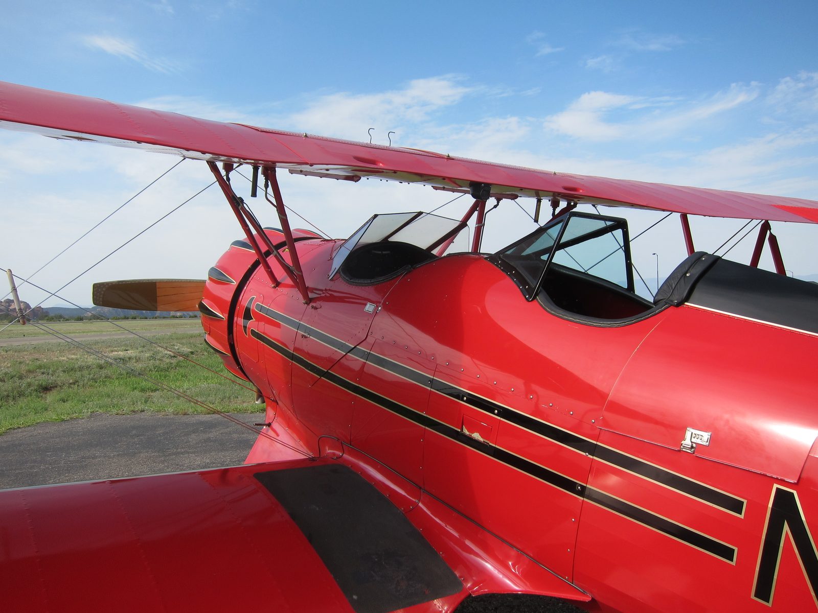 A rather spur of the moment decision to take to the air in a bi-plane.  That large cockpit in...
