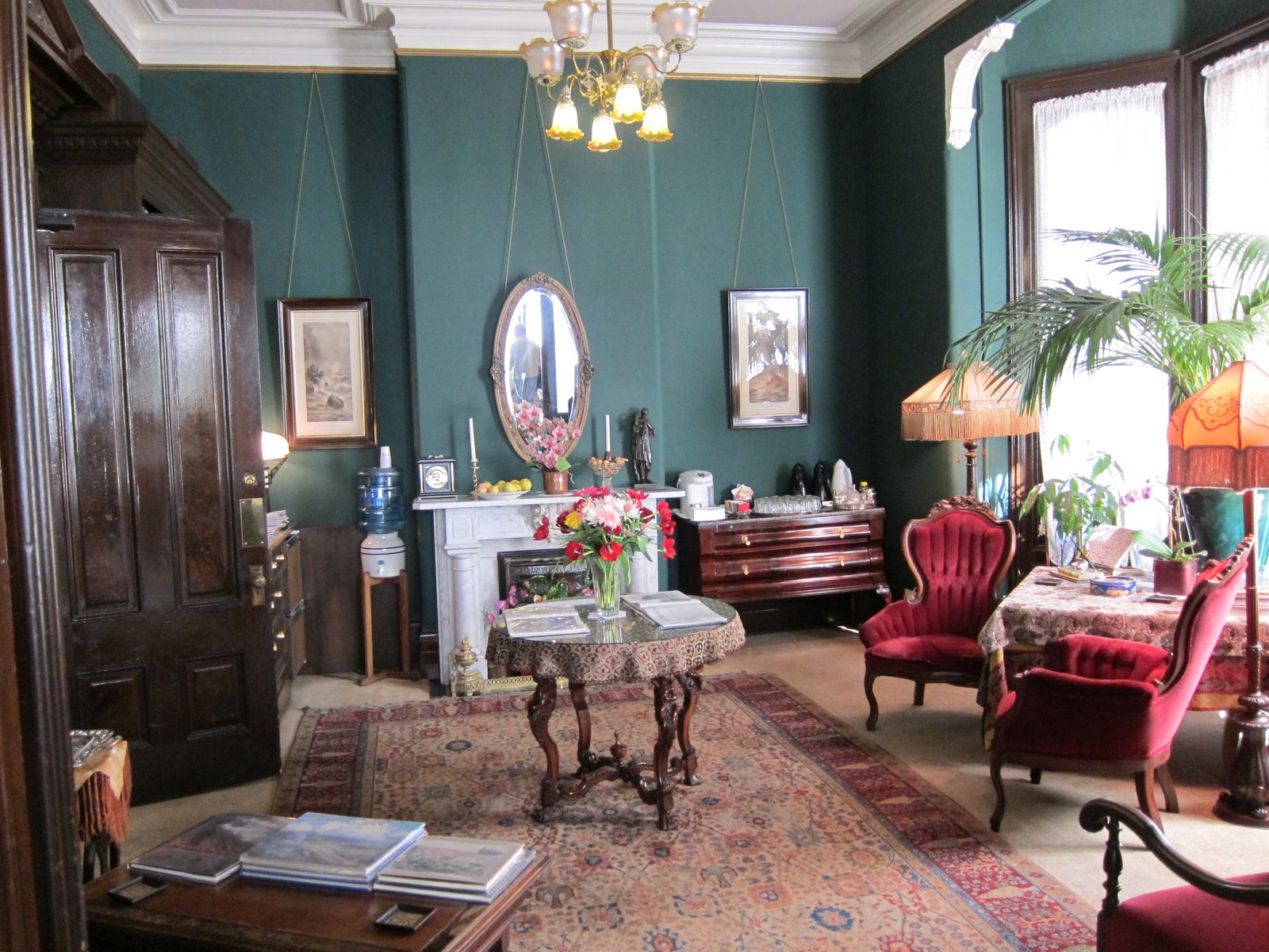 The Inn San Francisco dining room in late afternoon.  At breakfast the tables are filled with a...
