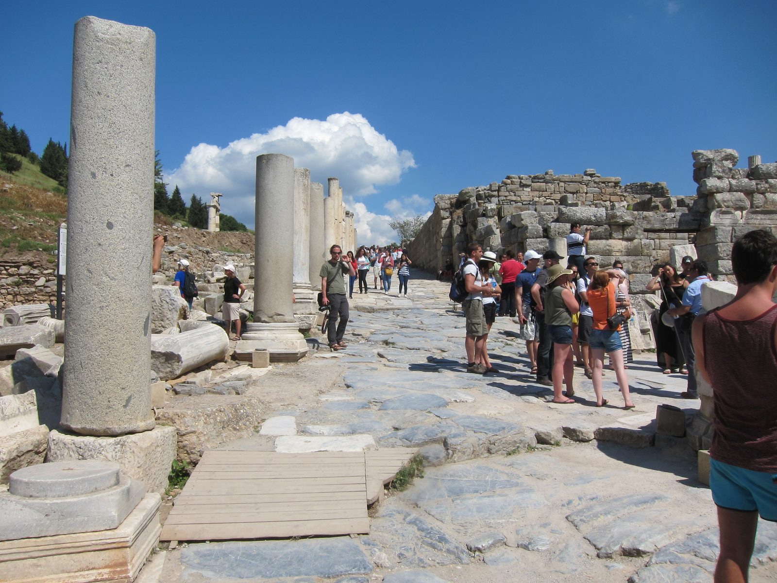 Walking along the Main Street in Ephesus.  Had a population of 250,000 around 300 BCE, but...