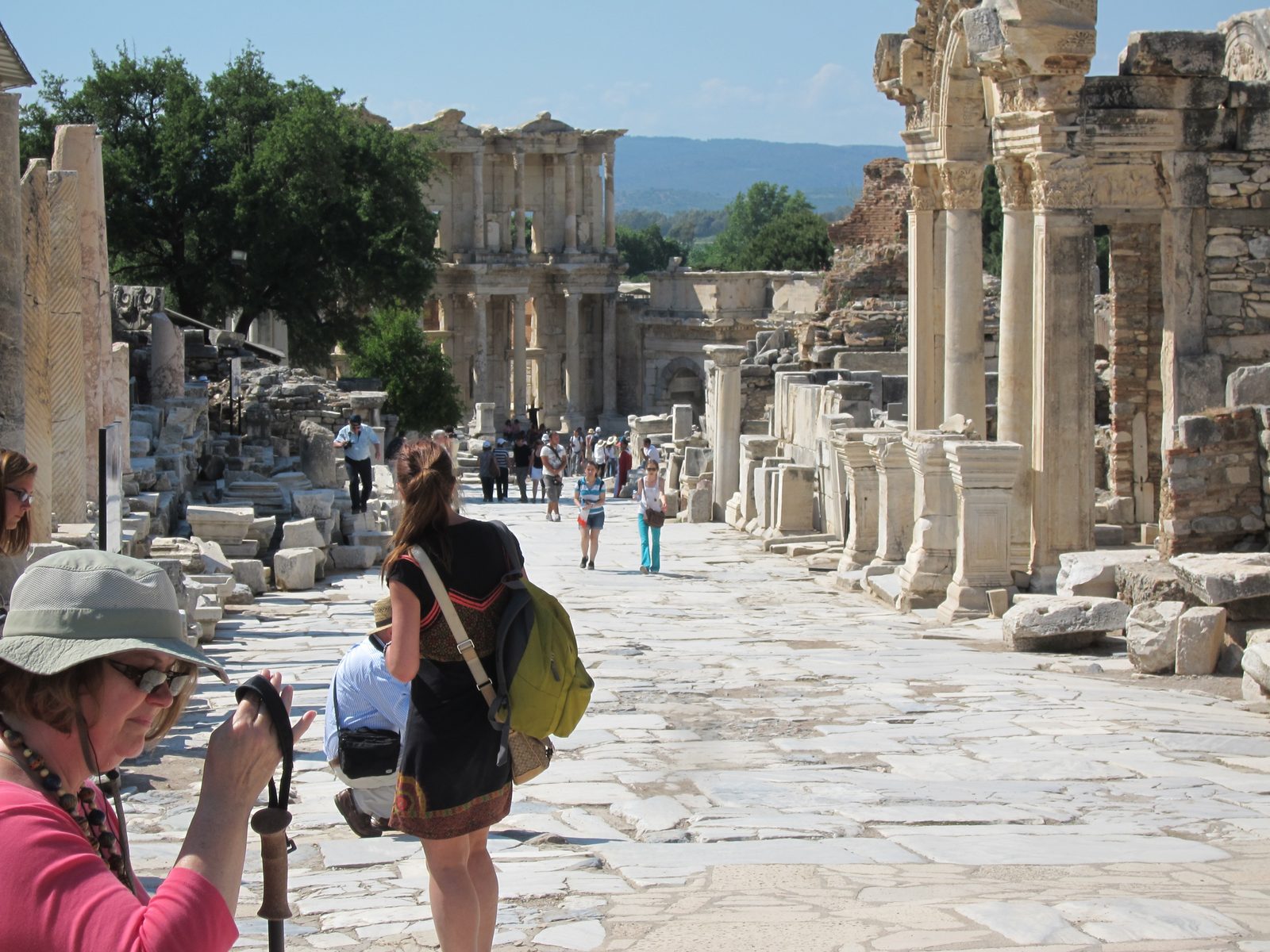 Main street in Ephesus. Library at the bottom.