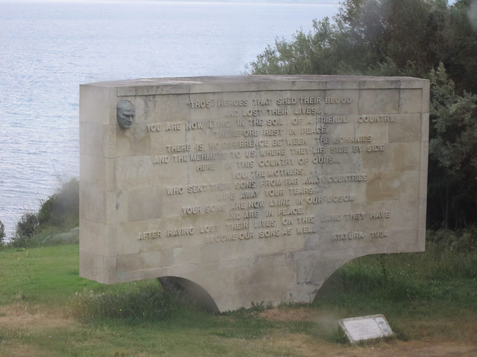 A war memorial on Gallipoli.  Read the words if you can.  Over 100,000 dead and close to 200,000...