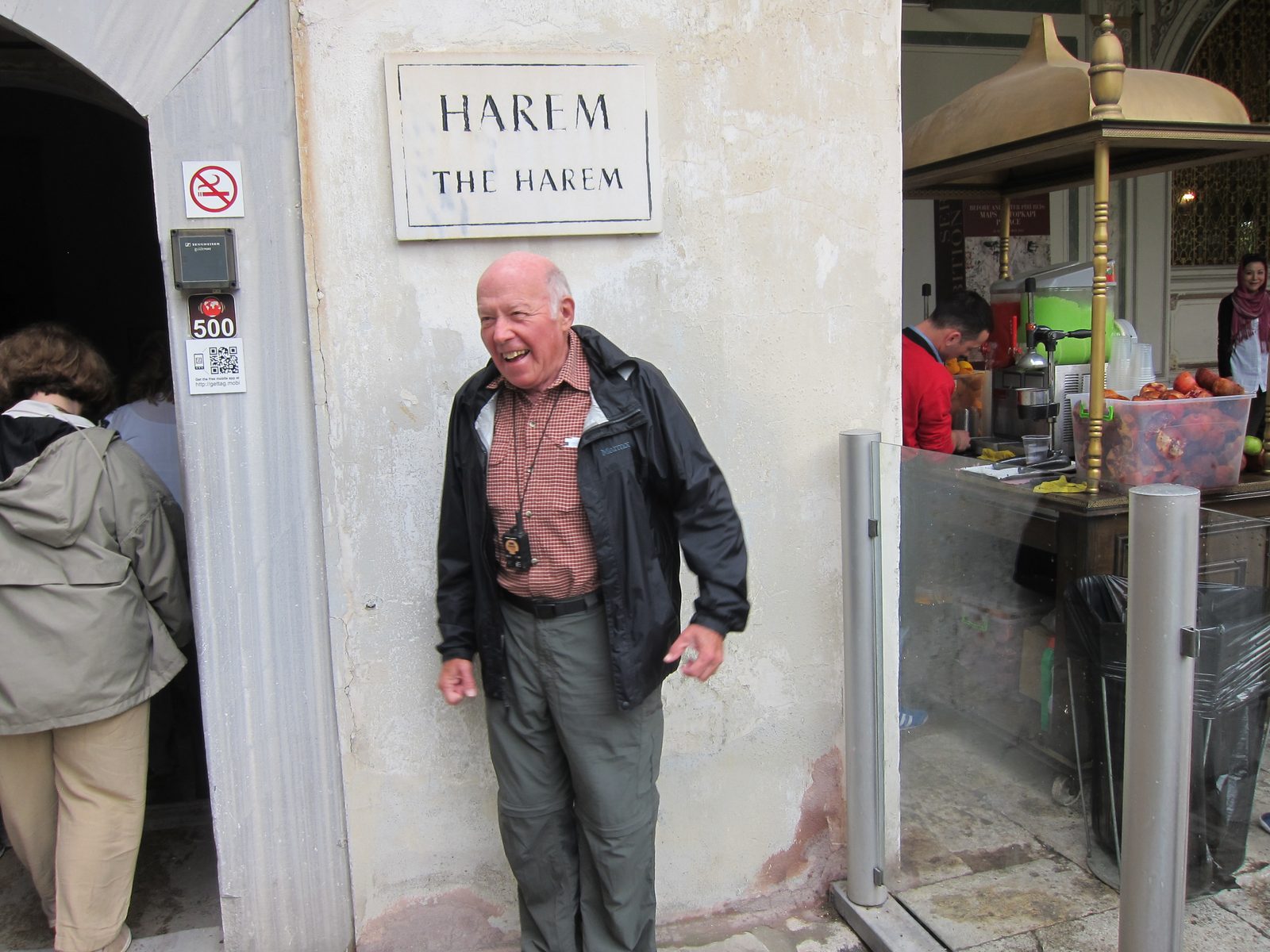 One tourist appears eager to enter the harem
