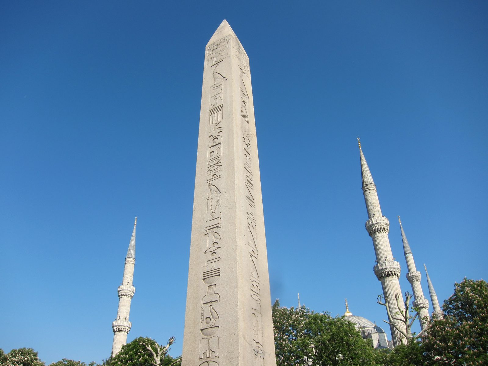 Obelisk shipped from Egypt.  Supposedly one solid piece of granite.  And supposedly only the top...