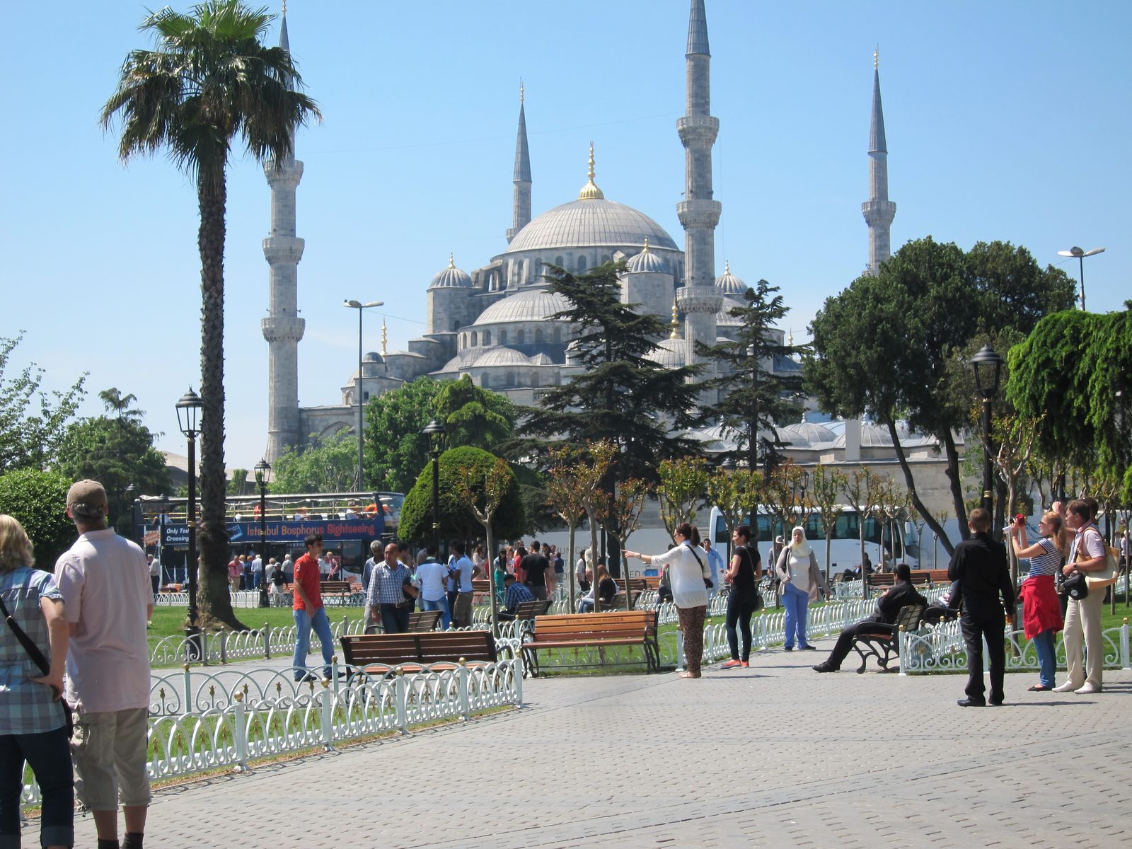 A view of Hagia Sophia complete with its four minarets.