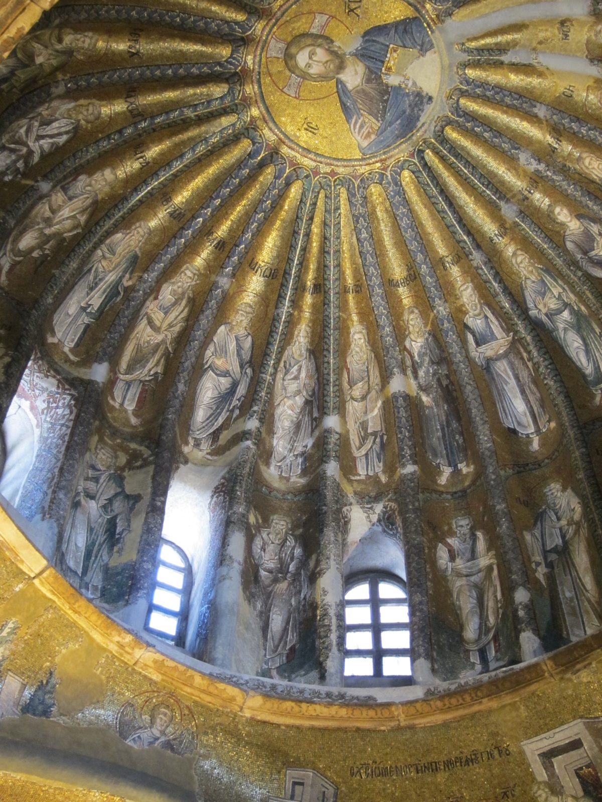 The ceiling in the Chora church - which was named for the "fields" where it was situated outside...