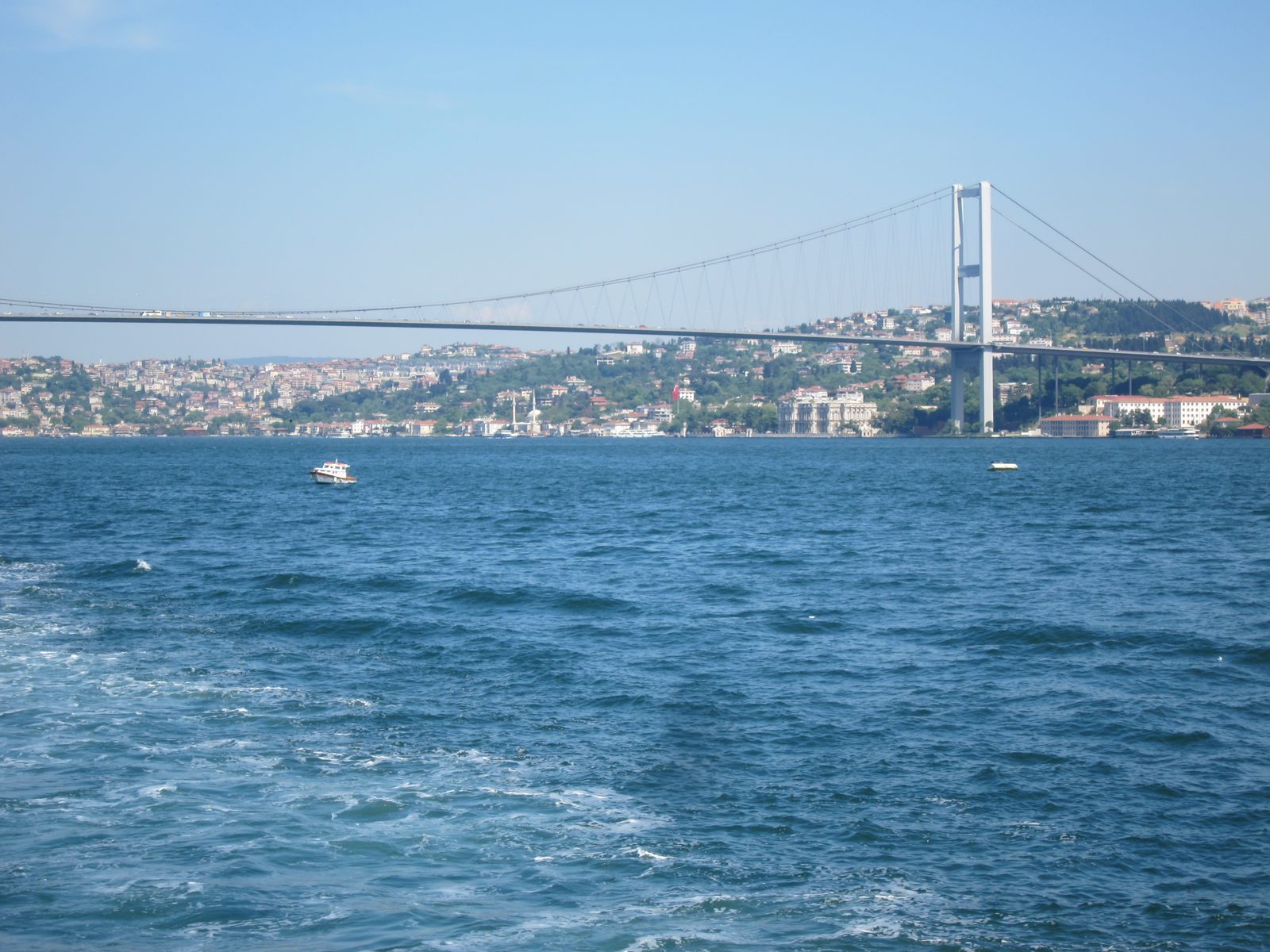 One of two suspension bridges across the Bosphorous.  You're looking at the Asia side on the right.