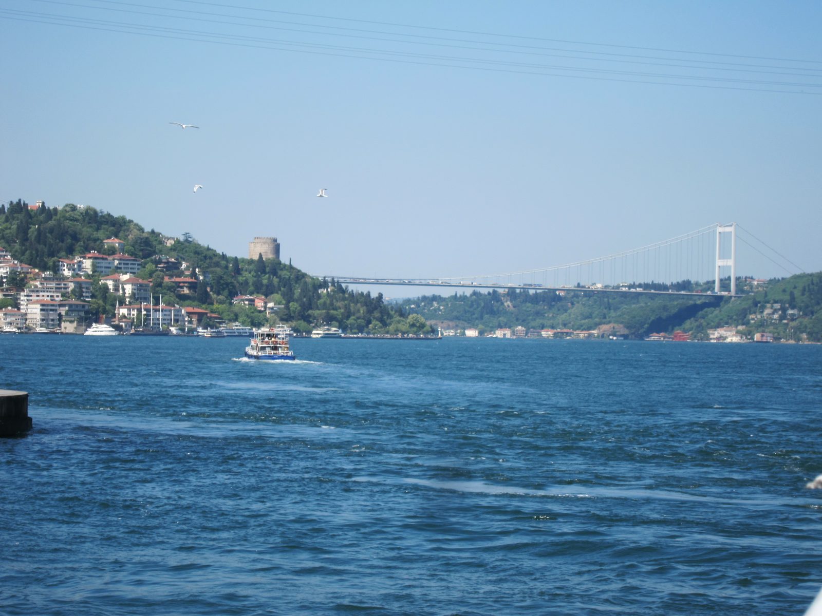 More of the bridge with an old fortification on the European side.