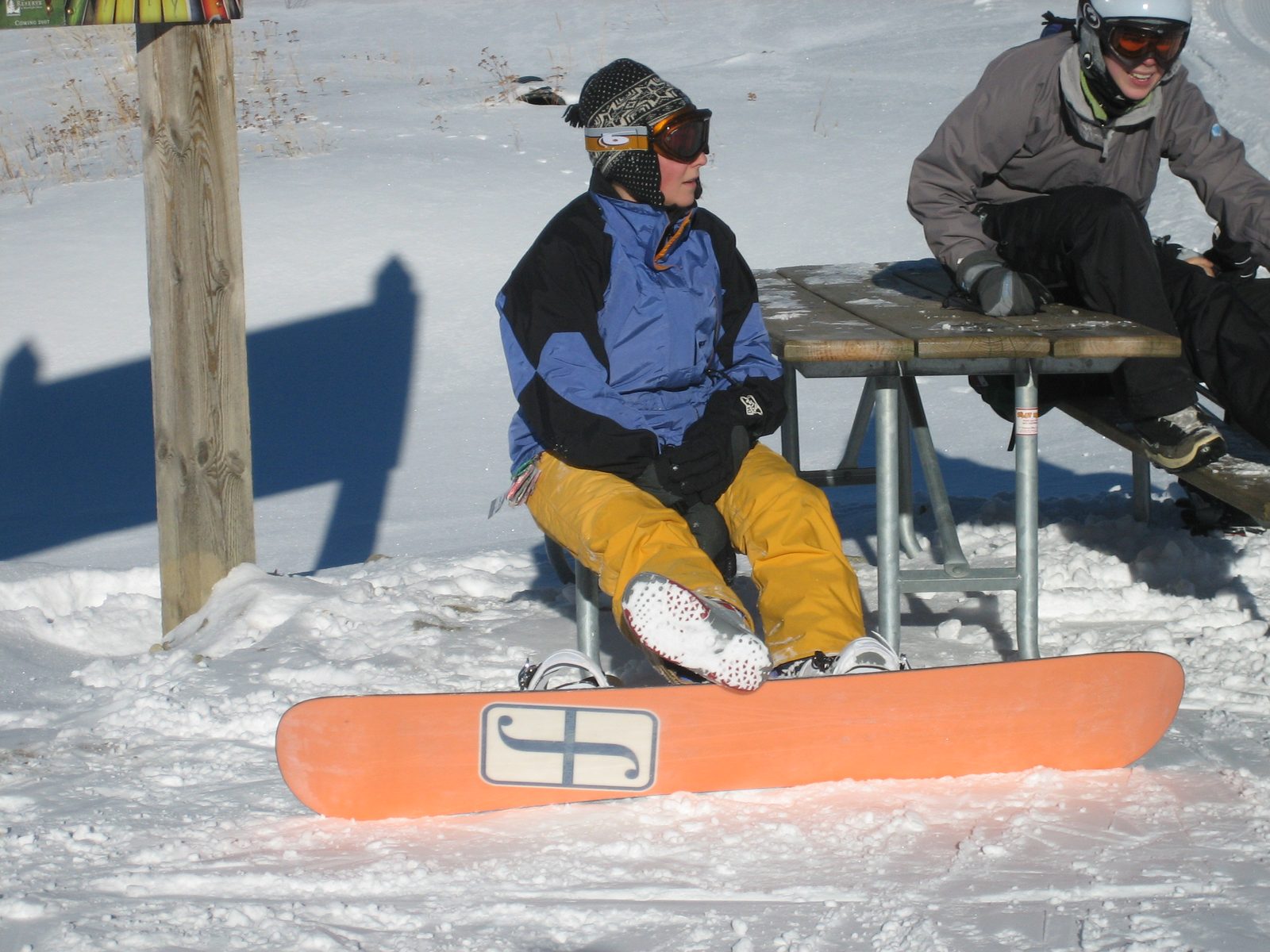 Catherine chilling out at the bottom of the Six Shooter lift.