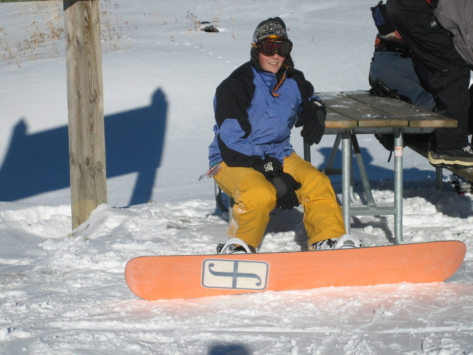 Catherine smiling at the bottom of the Six Shooter lift.