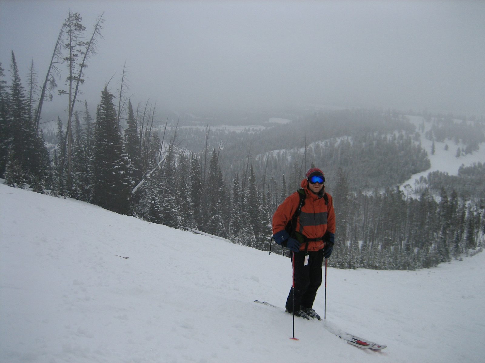 John skiing at Big Sky on Andesite Mountain, under the Thunderwolf lift.