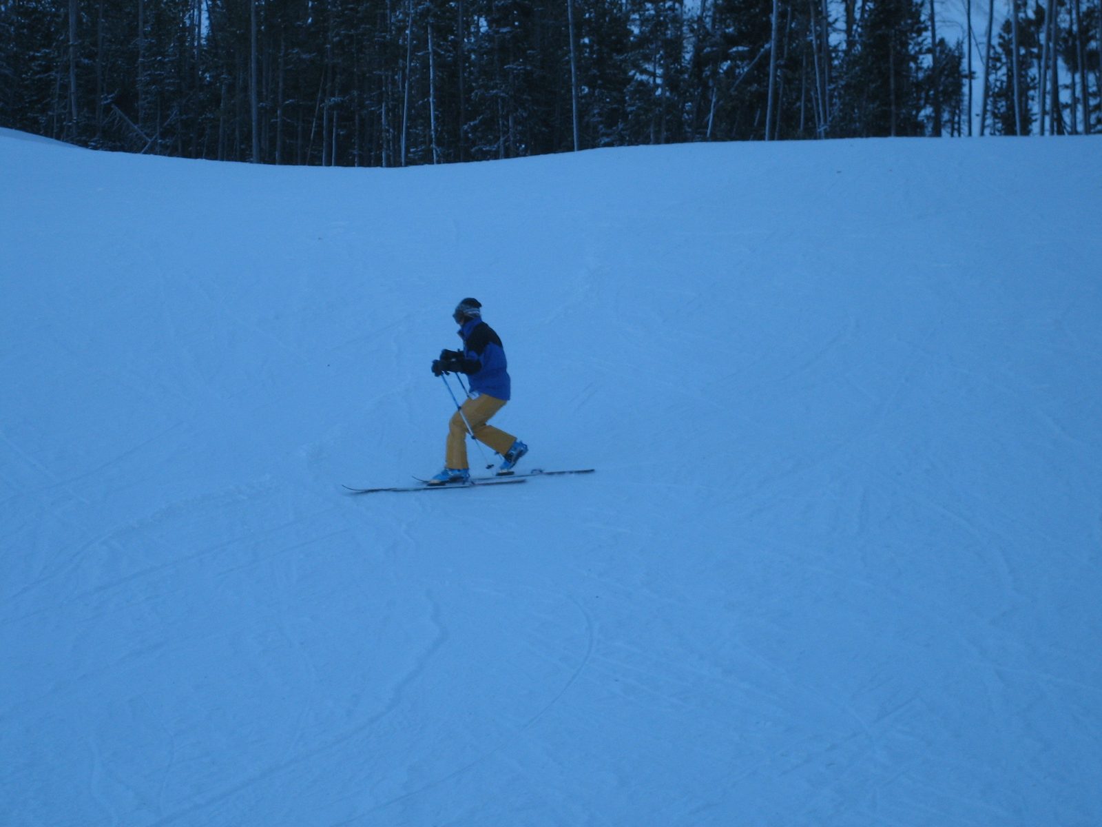 Catherine on tele skis.
