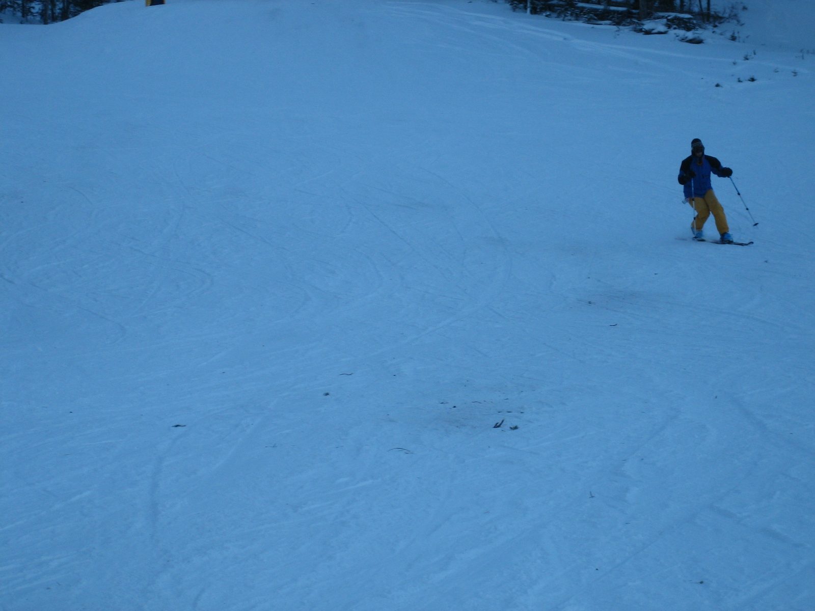 Catherine cruising on the bunny hill under the Derringer lift at Moonlight Basin.