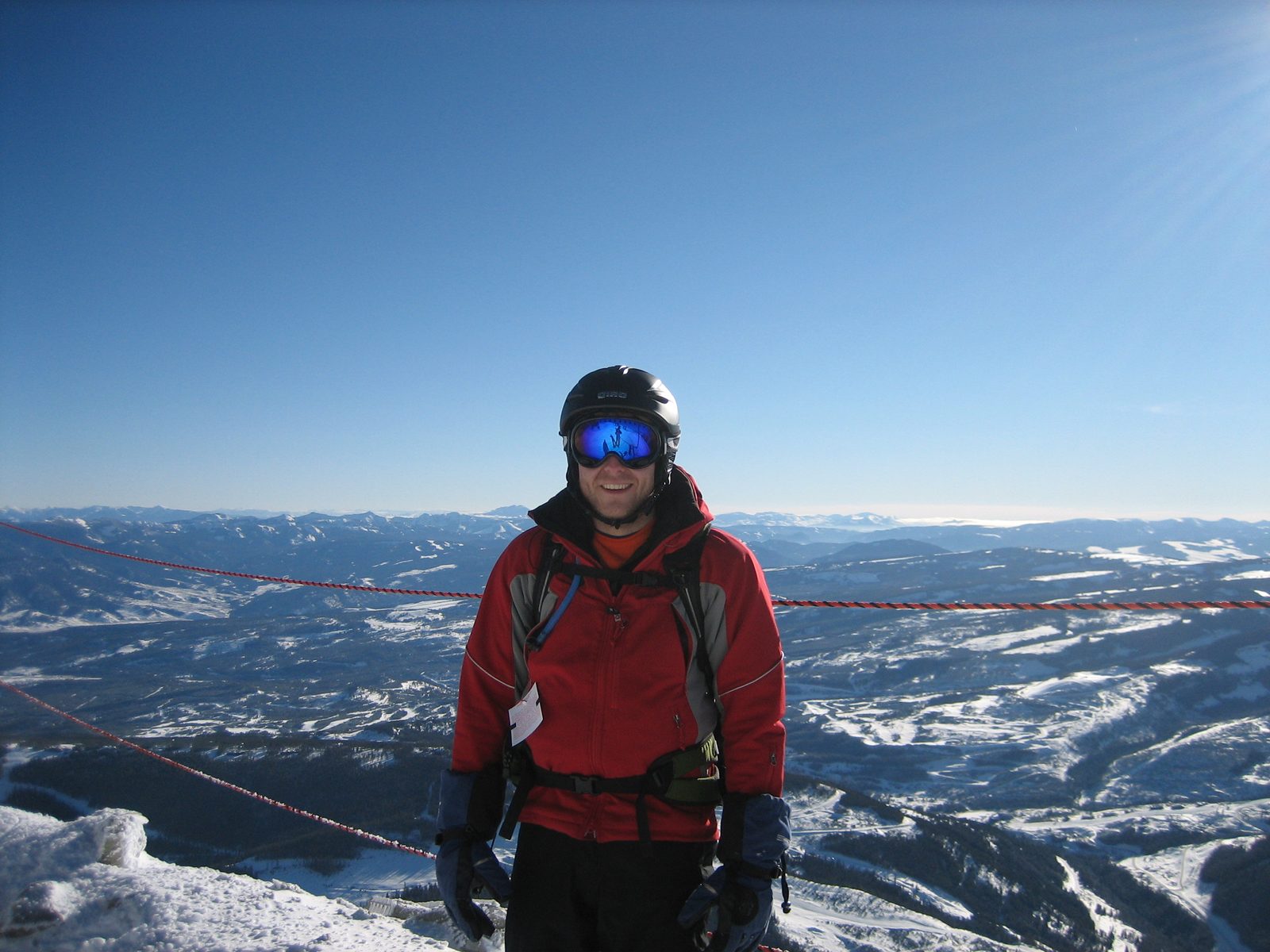 John at the top of Lone Mountain.  You can actually see the tetons in the very very faint...