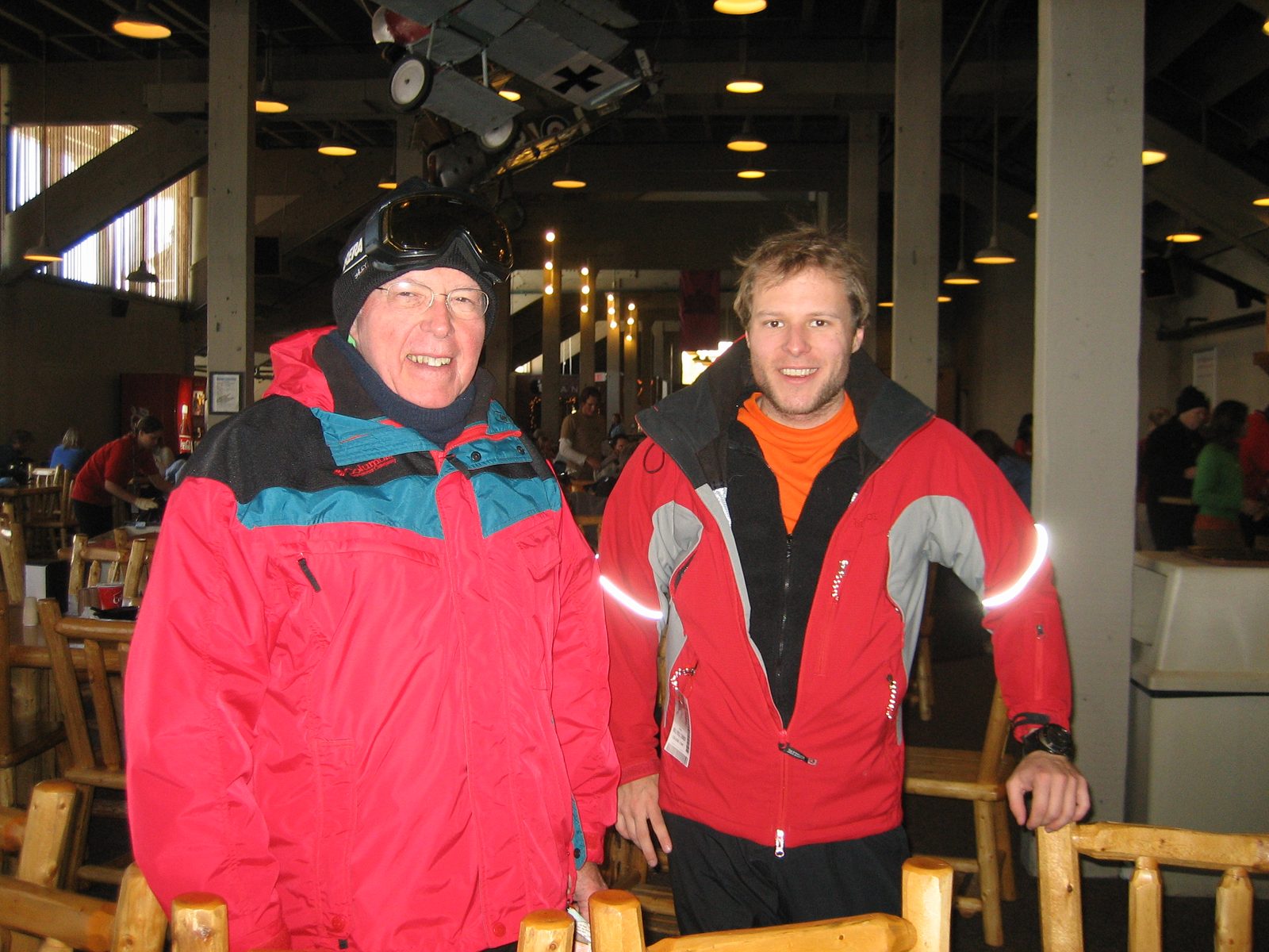Dad and John at lunch at the base lodge.
