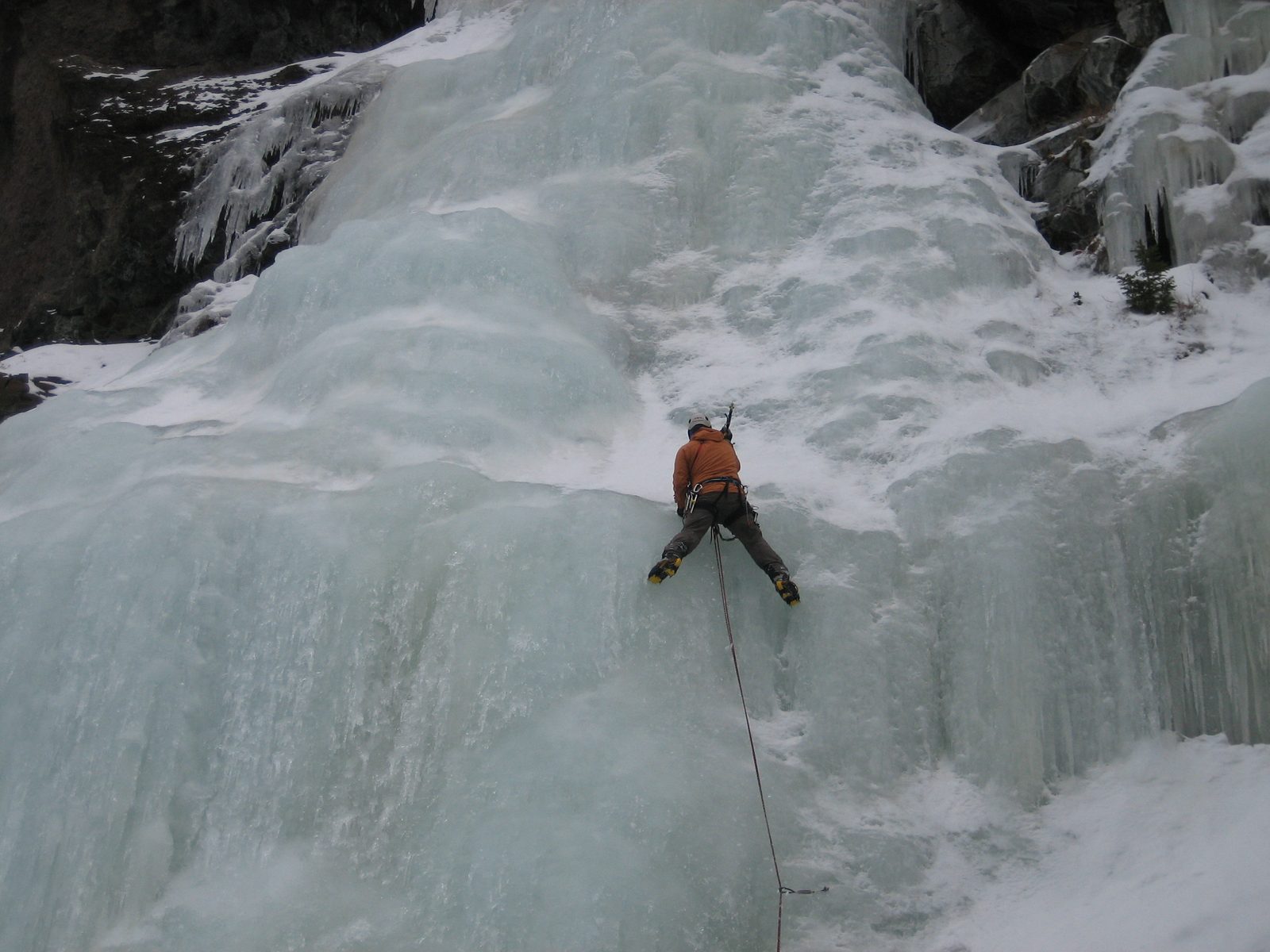 Joe making it past the first crux.