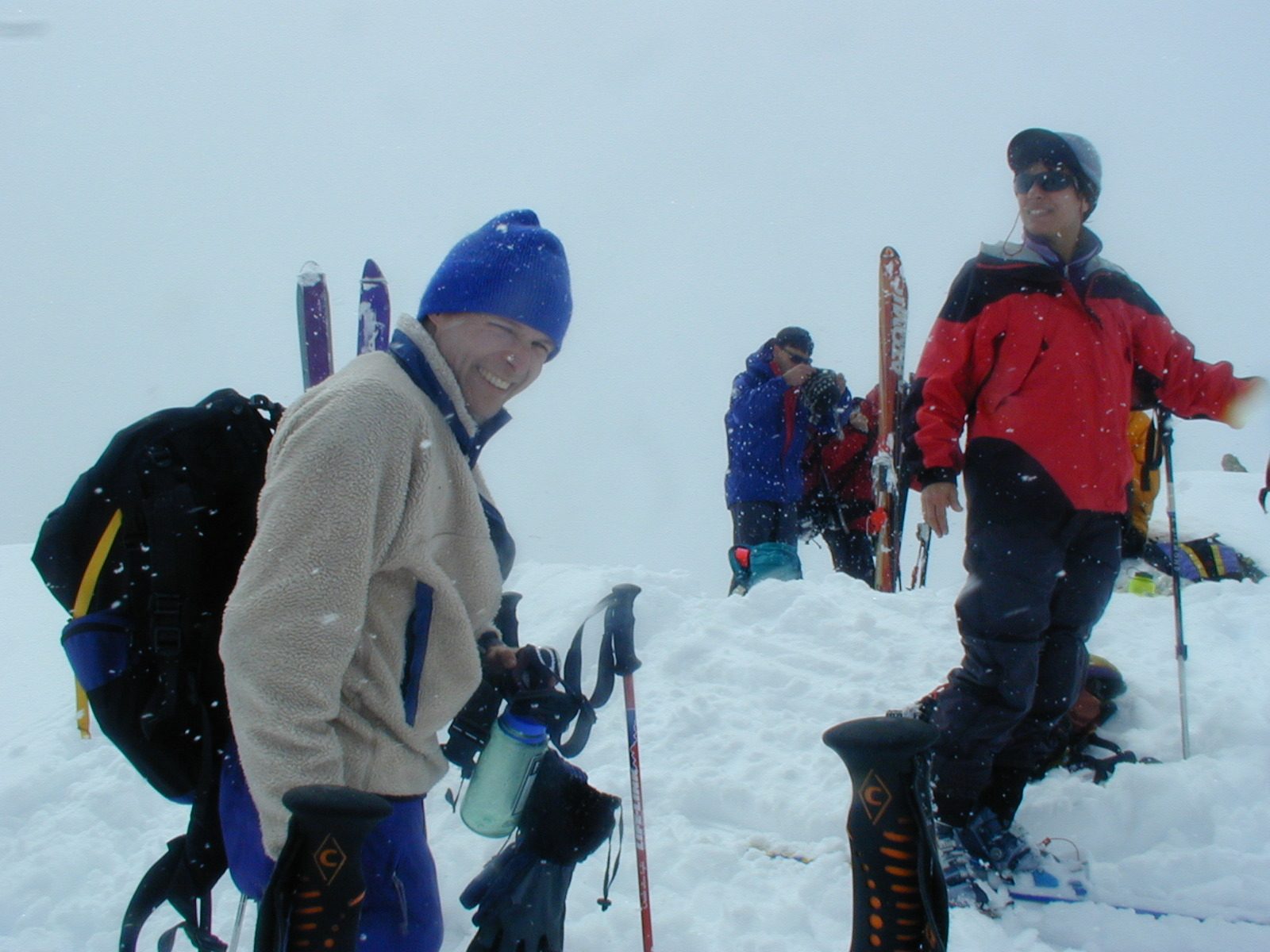 My eyes are sensitive to sunlight, even in the middle of a snow storm.  At the summit of Alta Peak.