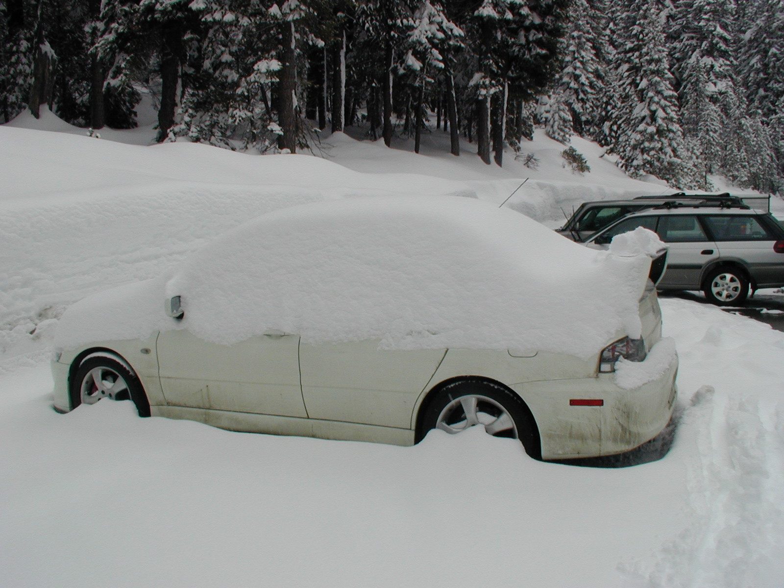 The car got a little buried.
