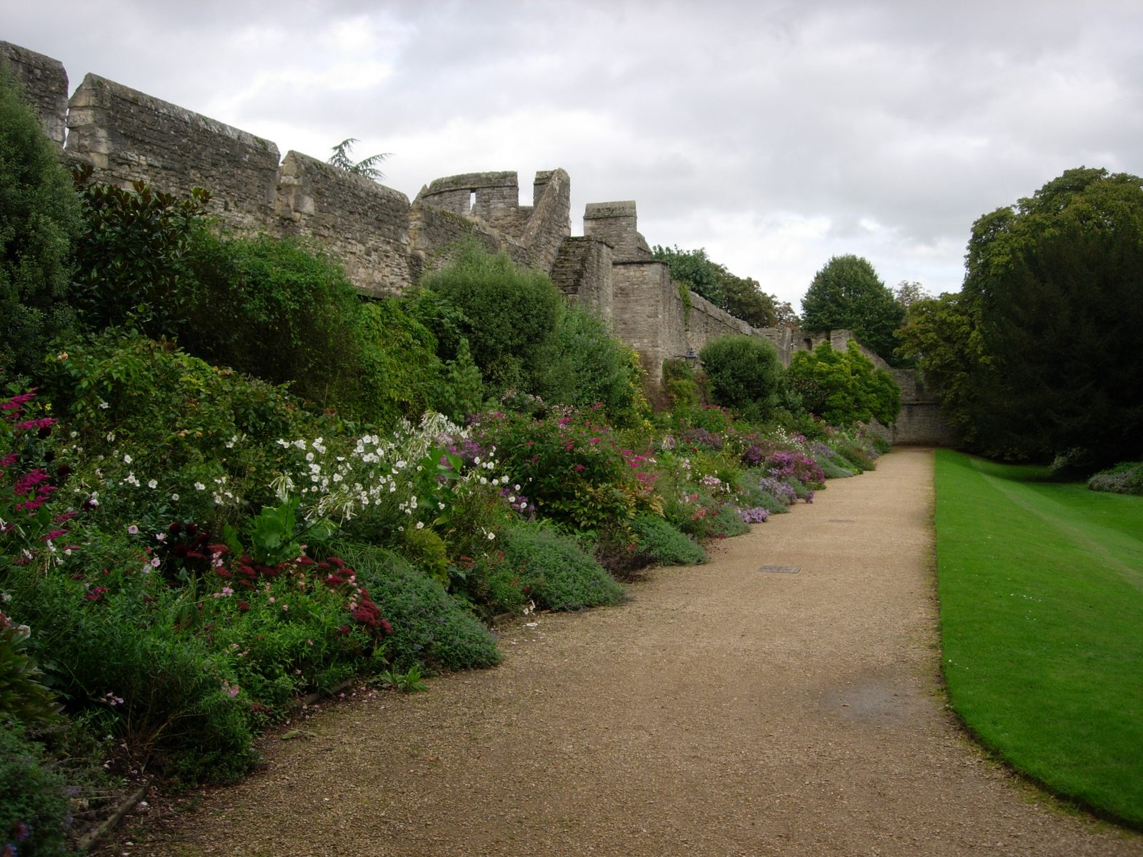 The old city wall (10th century) inside New College (founded 1379)